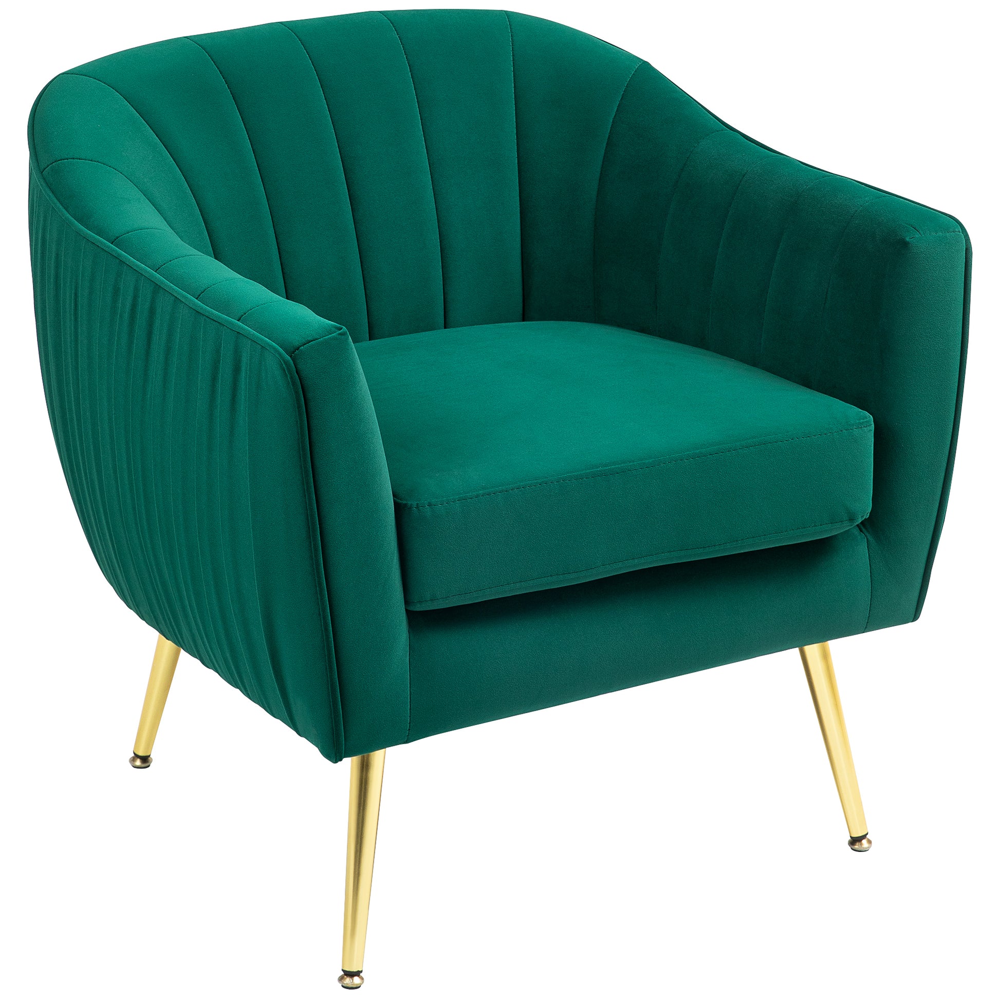 Velvet-Feel Shell Back Accent Chair_Main