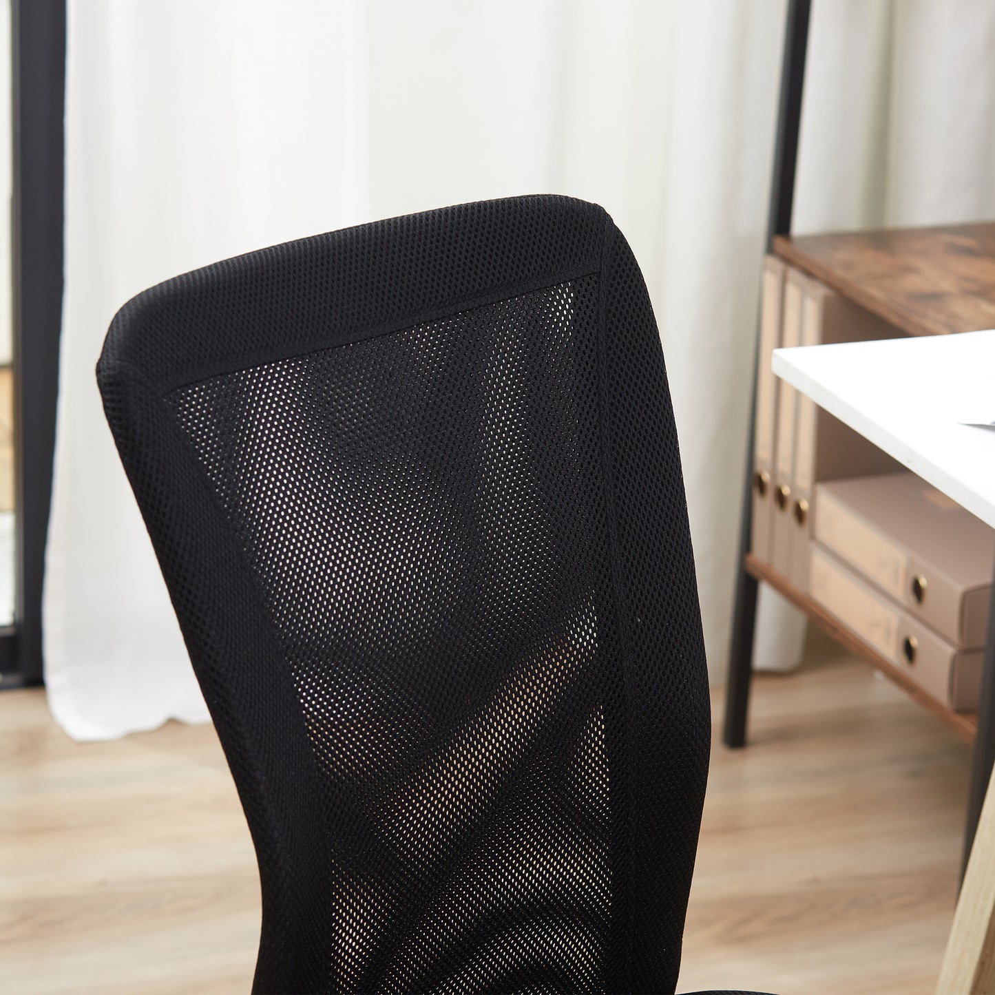 Image for Vinsetto Home Office Mesh Task Chair Ergonomic Armless Mid Back Height Adjustable with Swivel Wheels, Black