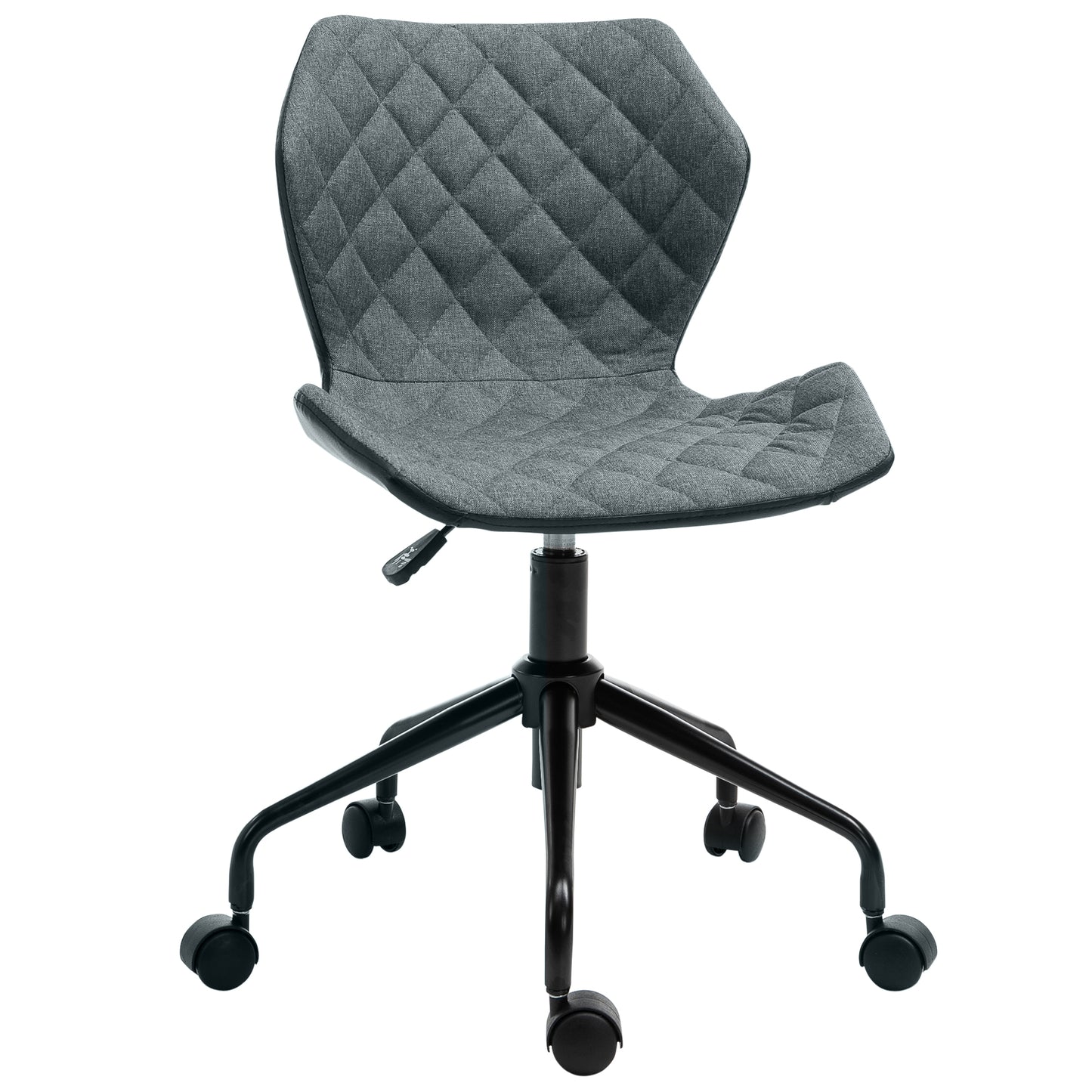 Image for HOMCOM Swivel Chair, Home Office Computer Desk Chair With Nylon Wheels Adjustable Height Linen Grey