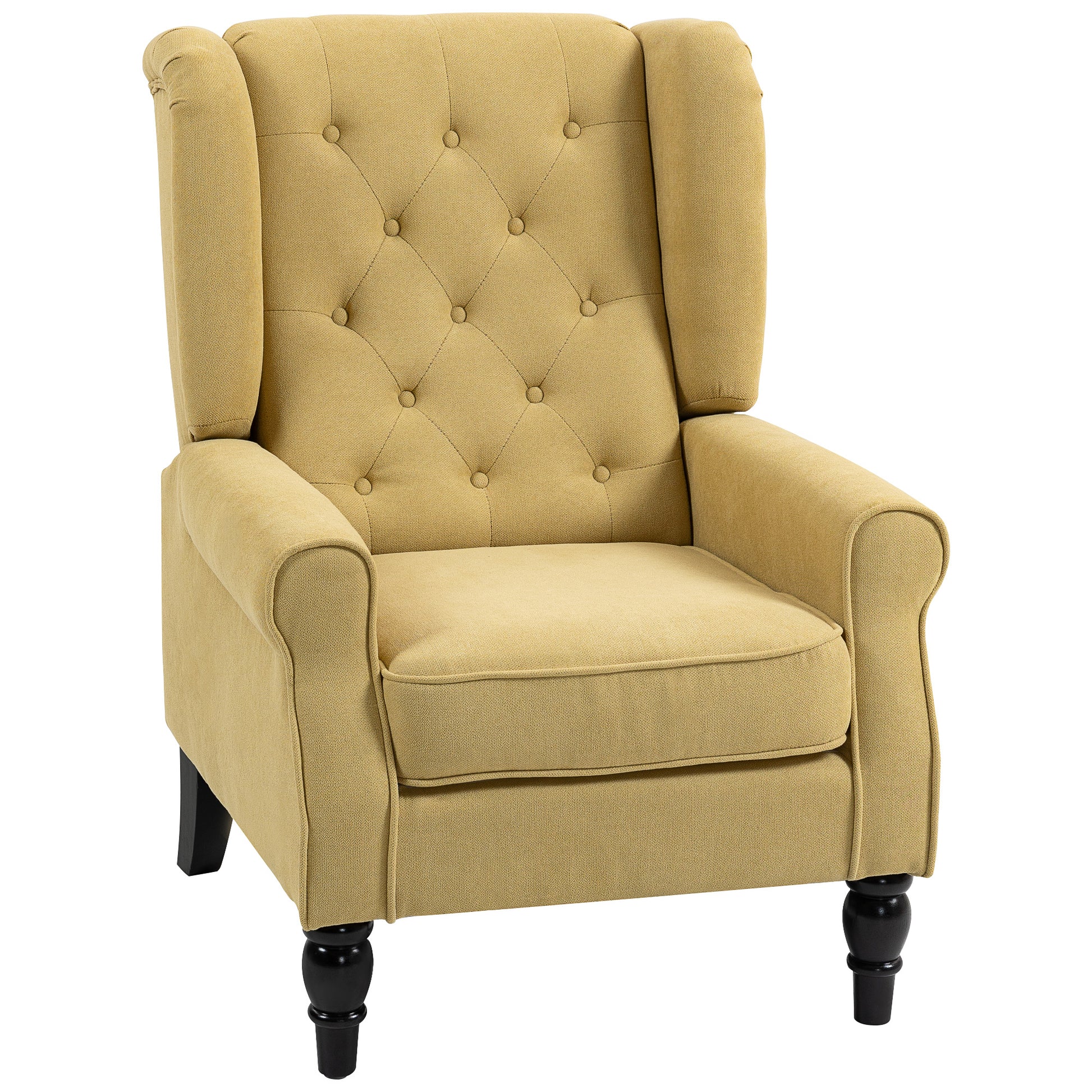Wingback Accent Chair, Retro Upholstered Button Tufted Occasional Chair for Living Room and Bedroom - ChairwayUK