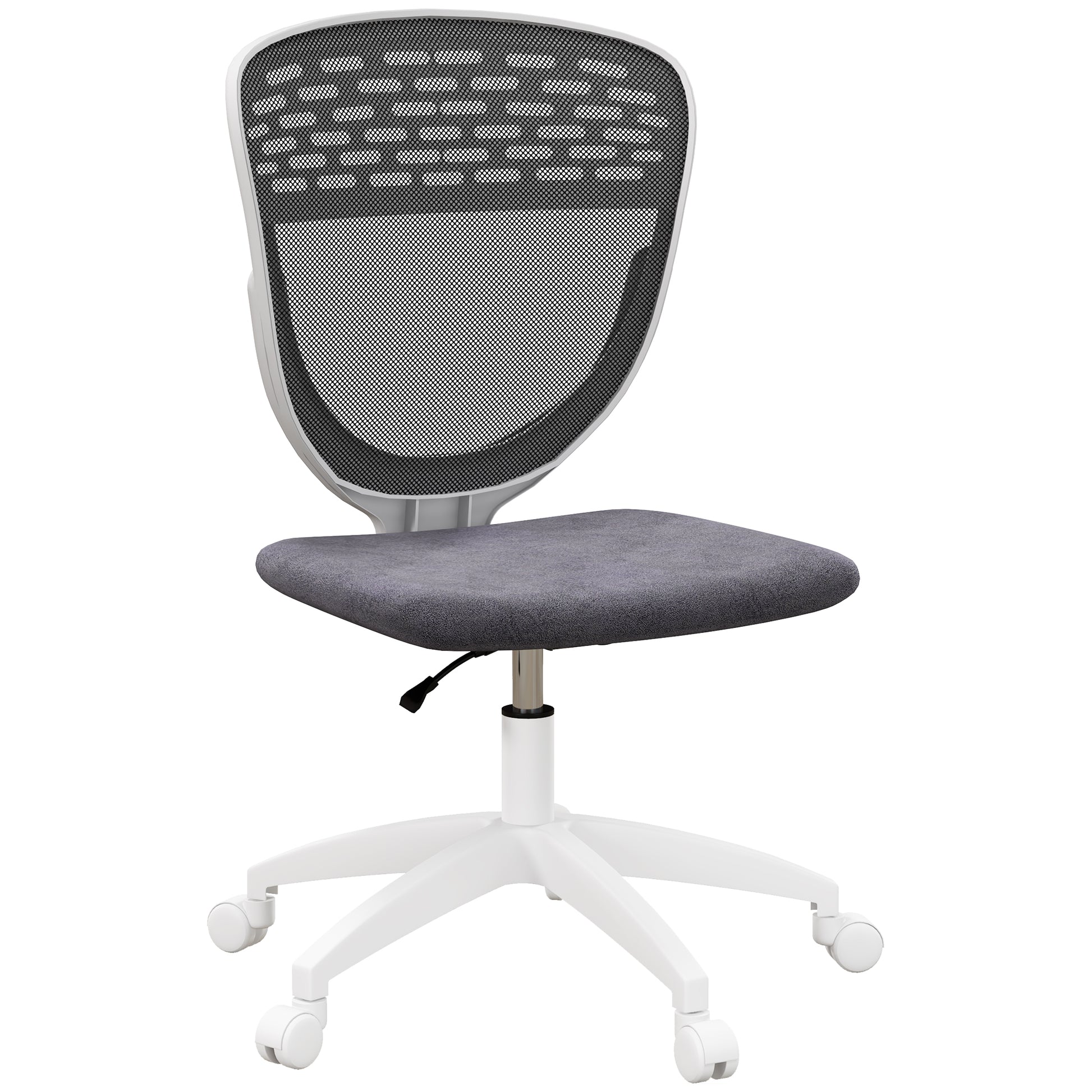 Image for Vinsetto Armless Desk Chair, Mesh Office Chair, Height Adjustable with Swivel Wheels, Grey