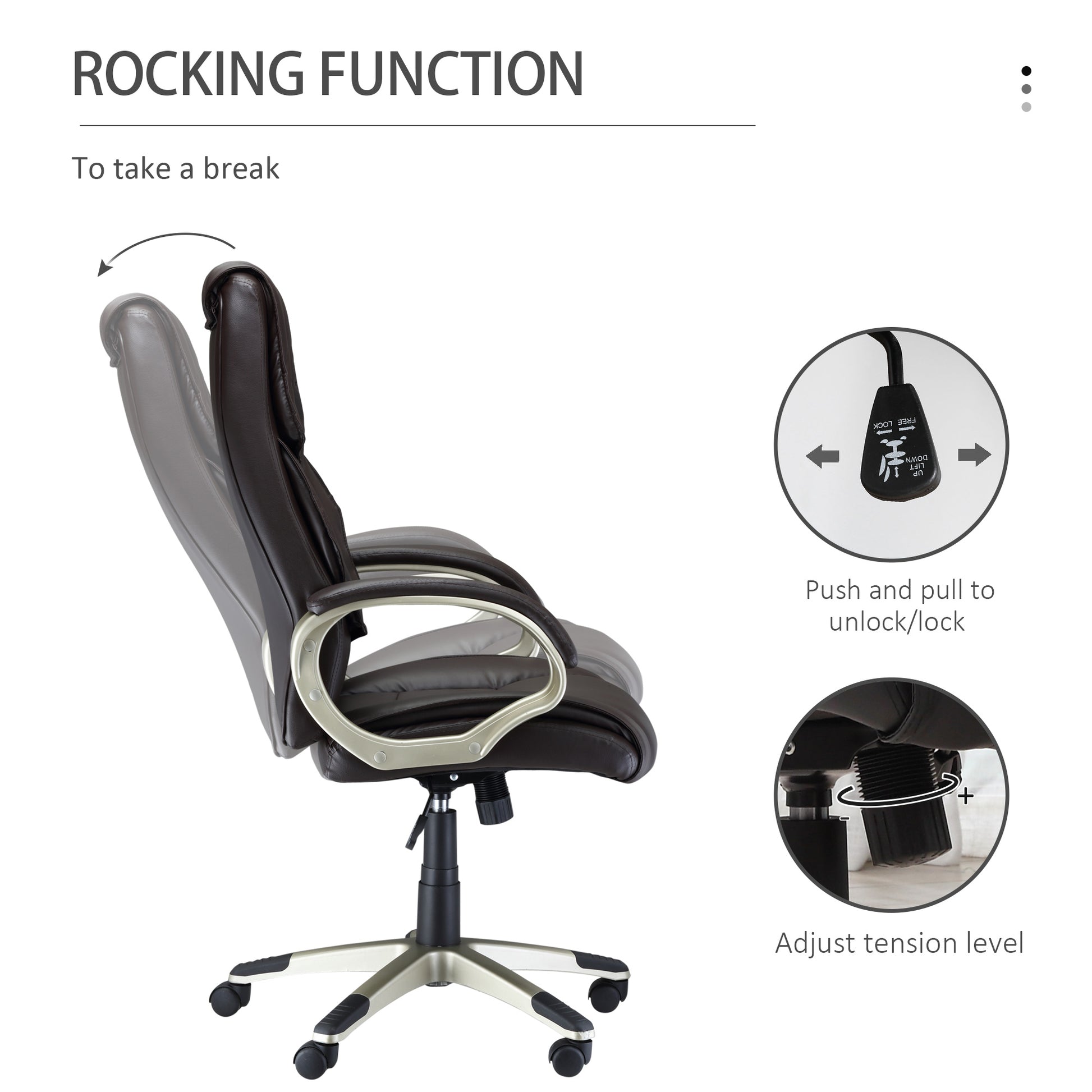 Homcom Office Chair - Desk Chair with Faux | ChairwayUK