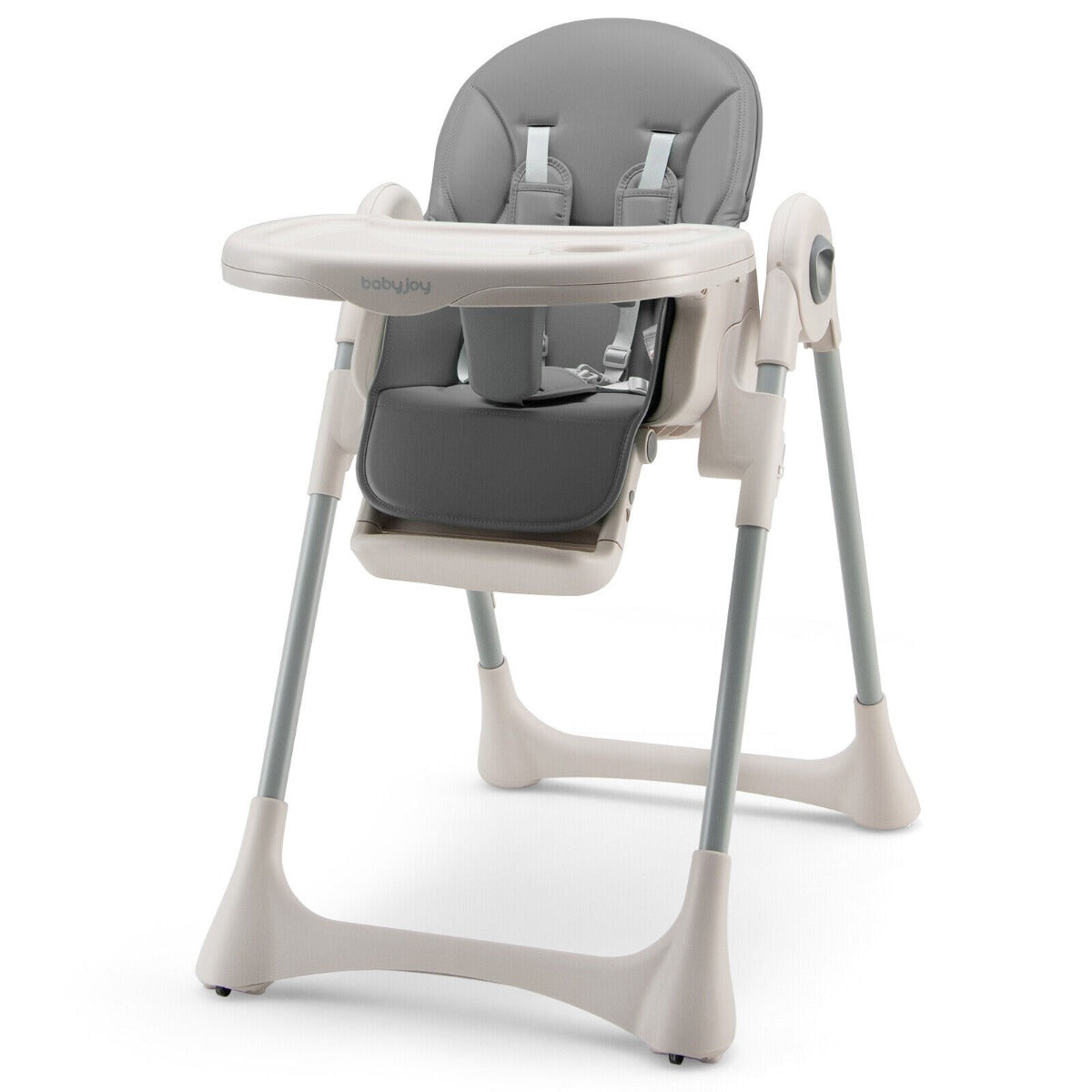 Foldable Convertible Baby High Chair with Adjustable Height and Removable Tray