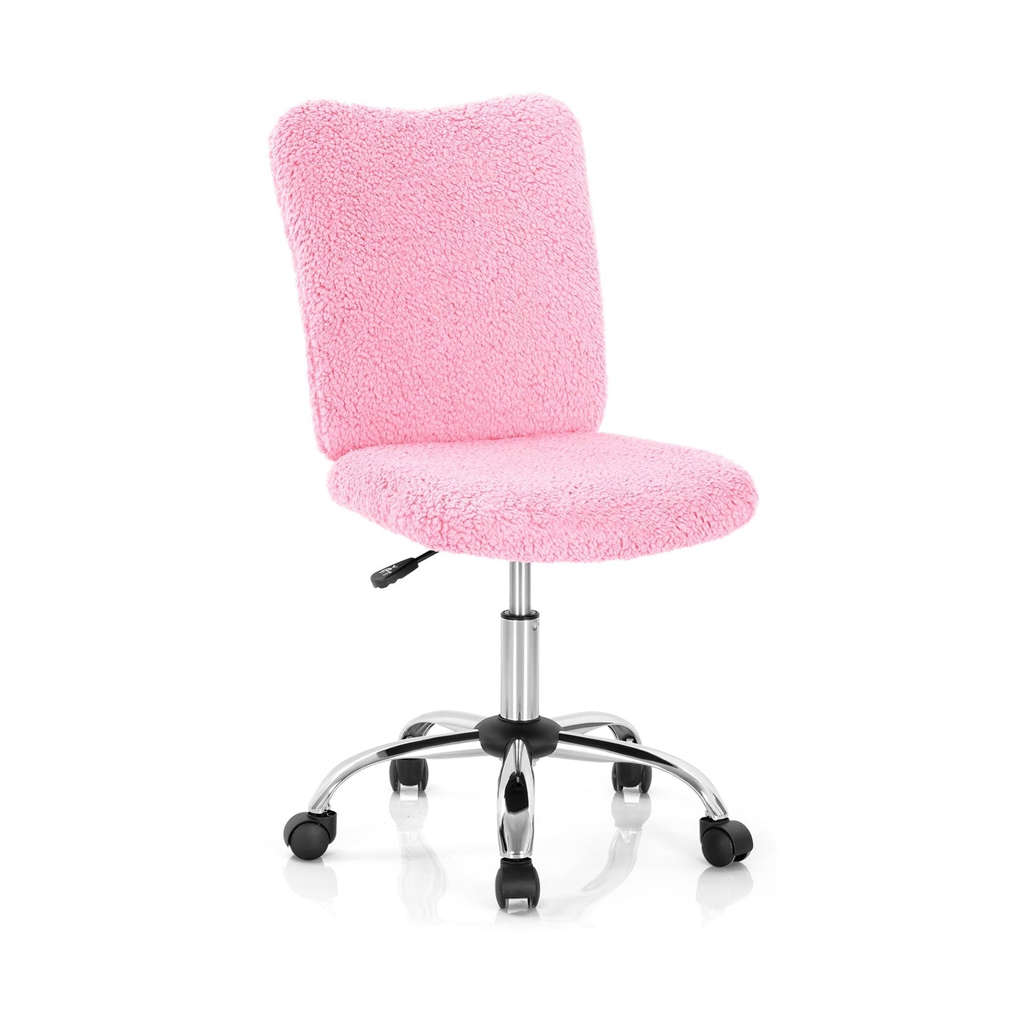 Adjustable Faux Fur Swivel Armless Office Chair with Chrome Base - Grey - ChairwayUKHome Office ChairCB10226GRAdjustable Faux Fur Swivel Armless Office Chair with Chrome Base - Pink - ChairwayUKHome Office ChairCB10226PKFaux Fur Armless Chair - Armless Office Chair | Chairway