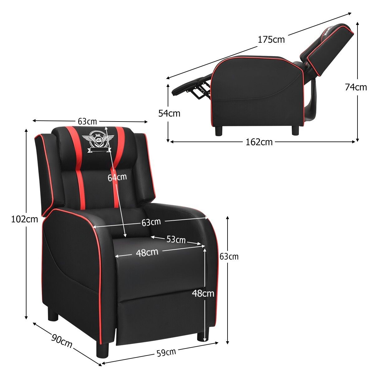 Adjustable Gaming Chair with Footrest Headrest and Lumbar Support - Blue - ChairwayUKGaming ChairHV10006BLAdjustable Gaming Chair with Footrest Headrest and Lumbar Support - Red - ChairwayUKGaming ChairHV10006REBest Gaming Chair in UK