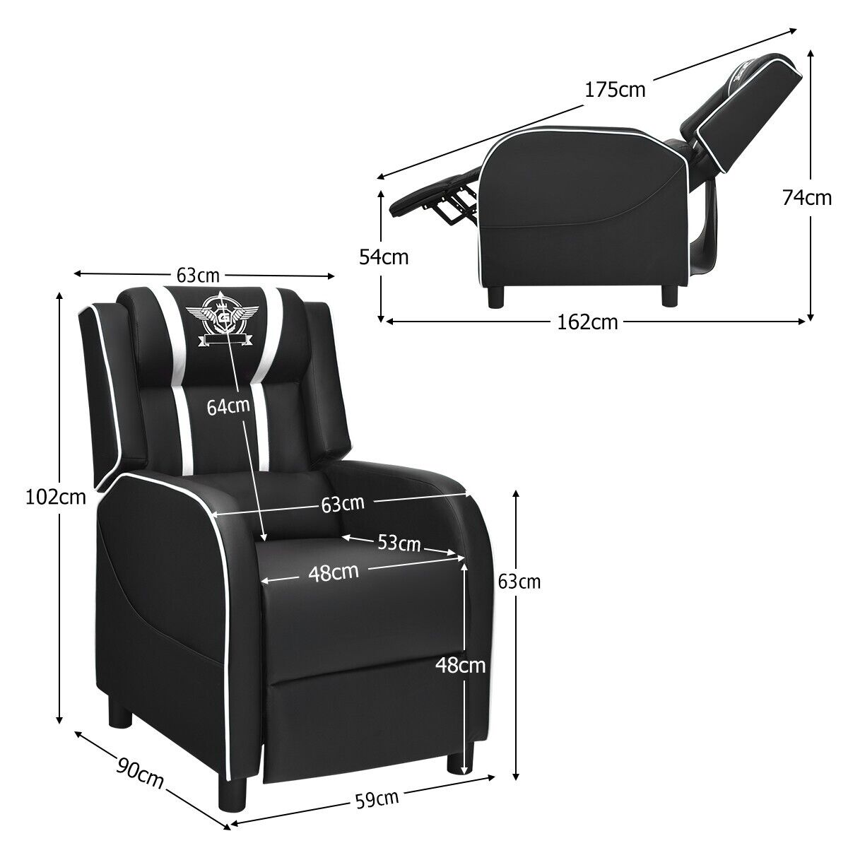 Adjustable Gaming Chair with Footrest Headrest and Lumbar Support - Blue - ChairwayUKGaming ChairHV10006BLAdjustable Gaming Chair with Footrest Headrest and Lumbar Support - White - ChairwayUKGaming ChairHV10006WHAdjustable Gaming Chair - Office Chair Headrest | ChairwayUK