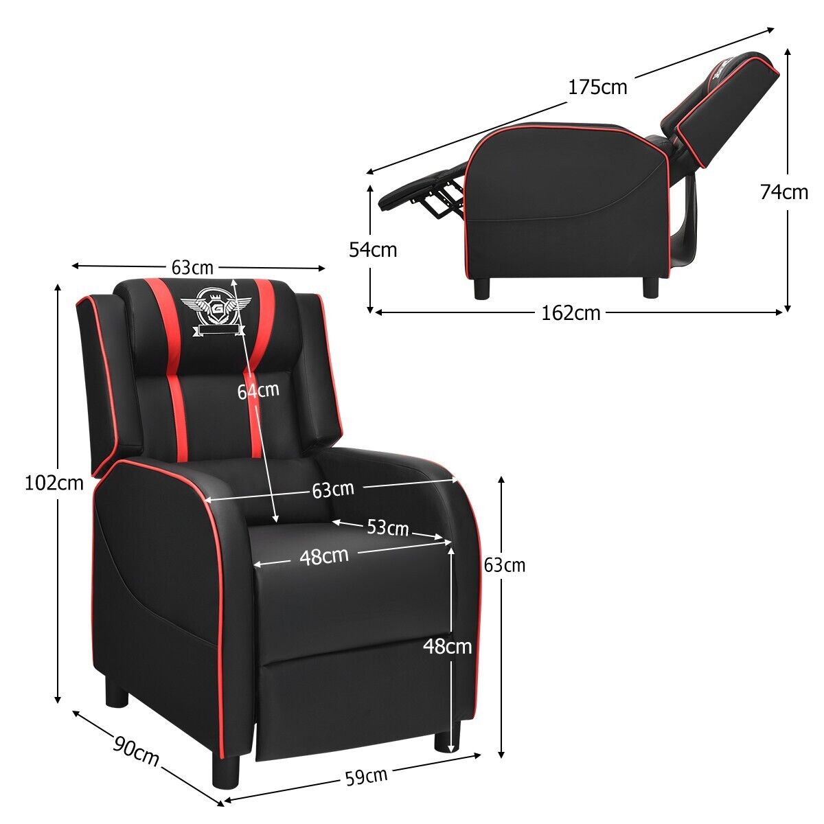 Adjustable Gaming Chair with Footrest Headrest and Lumbar Support - ChairwayUK