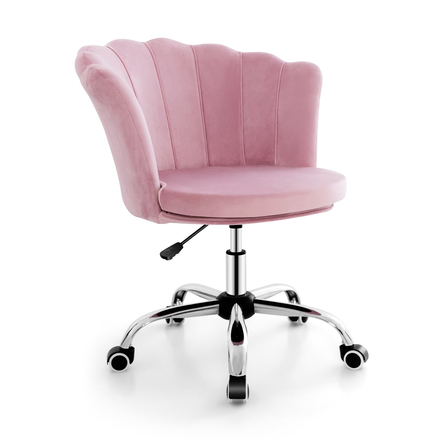 Adjustable Velvet Office Chair with Handle and Universal Wheels - Pink - ChairwayUKHome Office ChairCB10457PIImage for CB10457PI