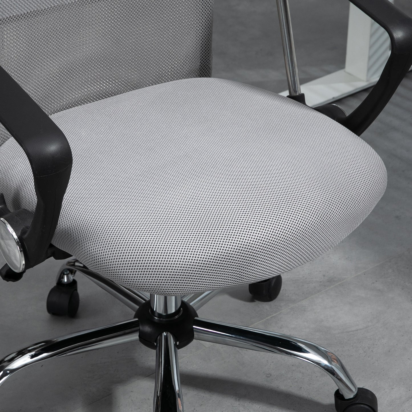 Image for Vinsetto Ergonomic Office Chair Mesh Chair with Adjustable Height Tilt Function Light Grey