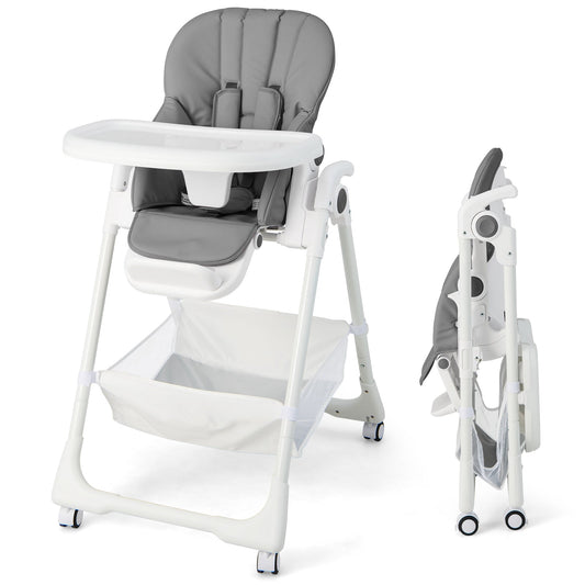 Baby Highchair with Safe, Adjustable and Folding Design - ChairwayUKBaby ChairAD10052GRBaby Highchair with Safe, Adjustable and Folding Design - Grey