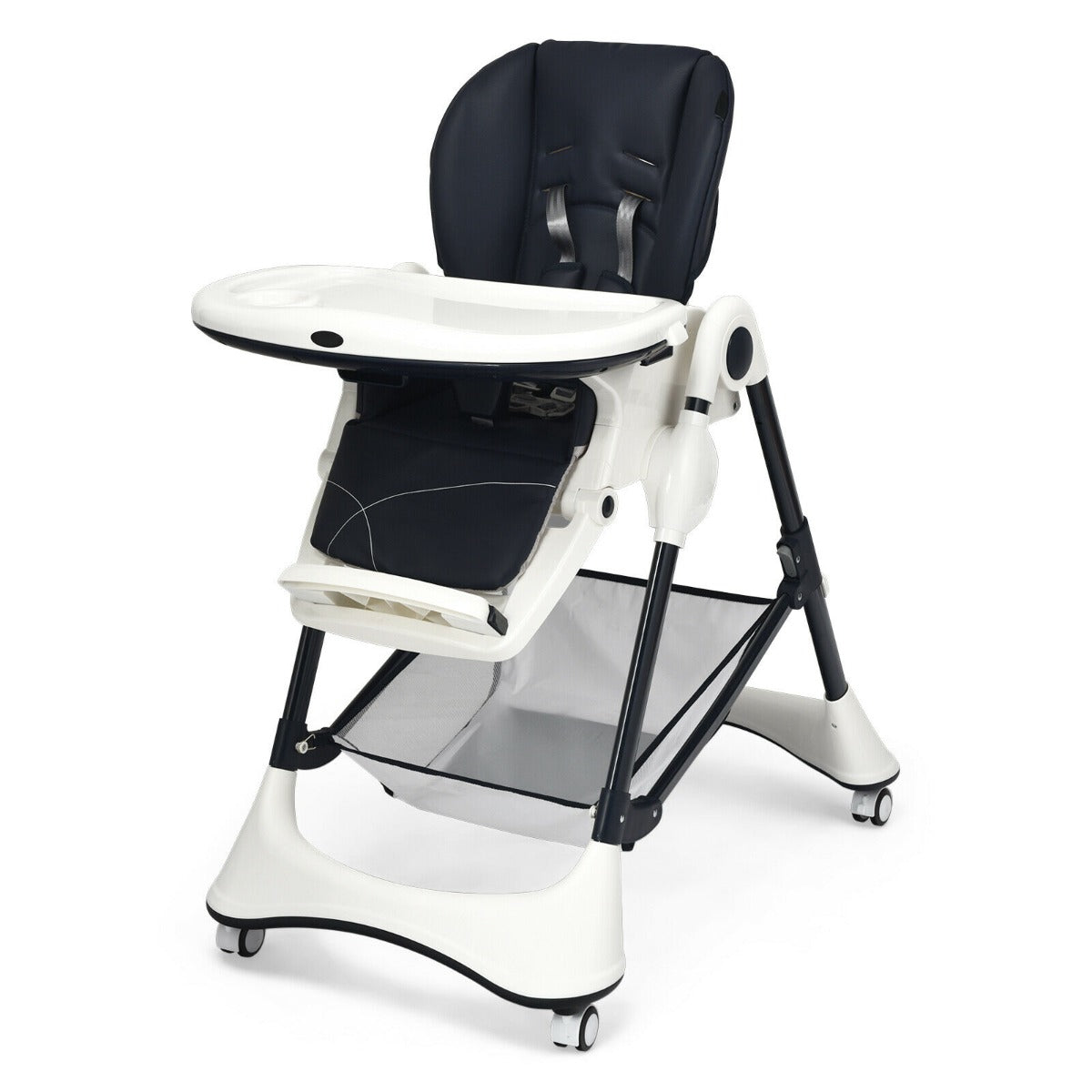 4 in 1 Folding Baby High Chair with Removable Tray and Storage