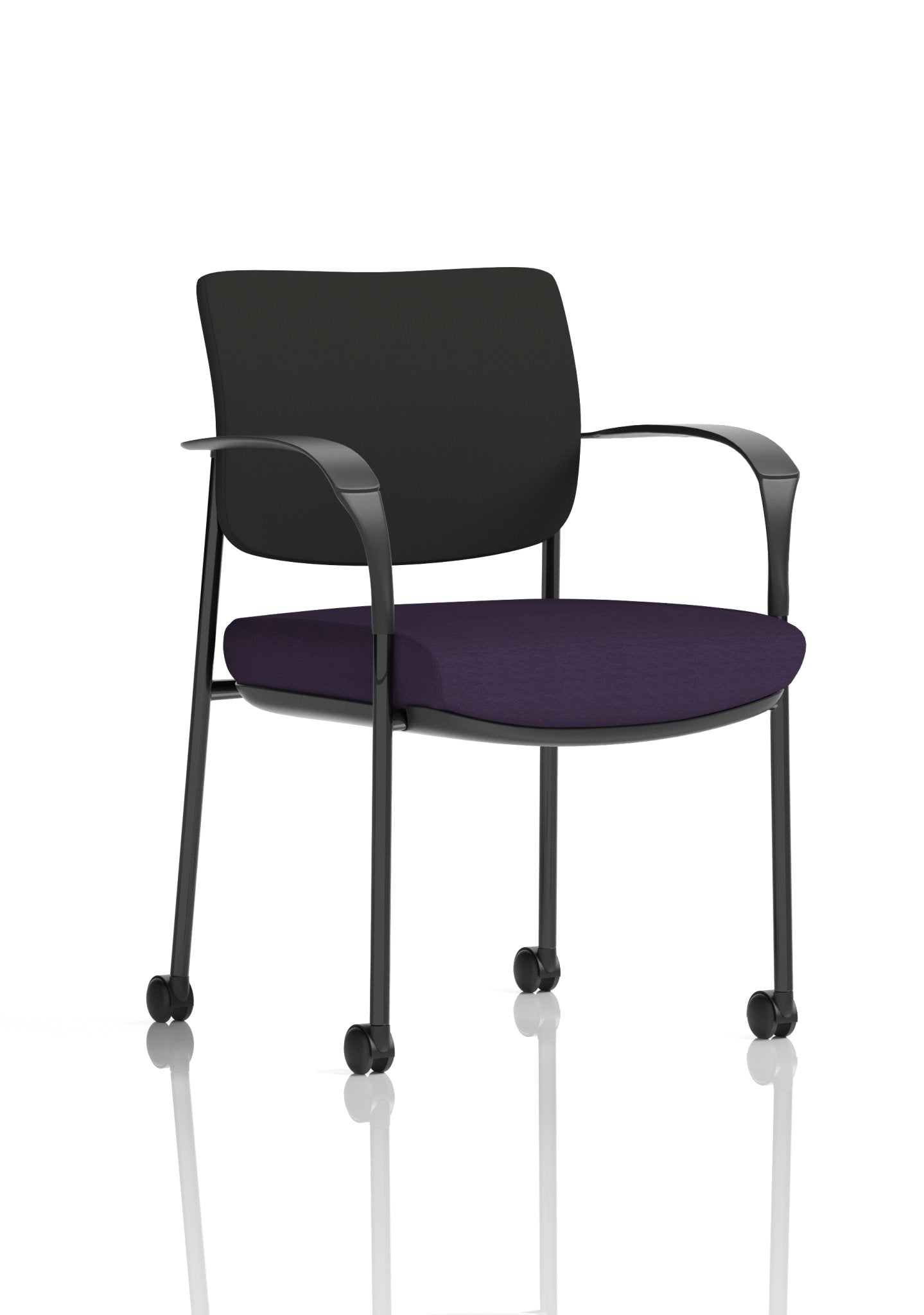 Brunswick Deluxe Medium Back Stacking Visitor Office Chair with Arms with Castors Bespoke - ChairwayUKHome Office ChairKCUP2096Image ForBrunswick Deluxe Medium Back Stacking Visitor Office Chair with Arms with Castors Bespoke