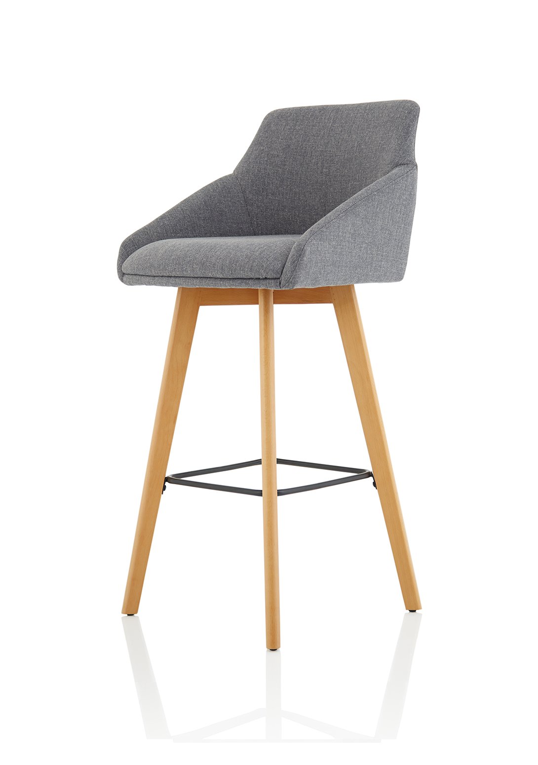 Carmen Grey Fabric Wooden Leg High Stool Chair - ChairwayUKVisitorBR000225Image ForCarmen Grey Fabric Wooden Leg High Stool Chair