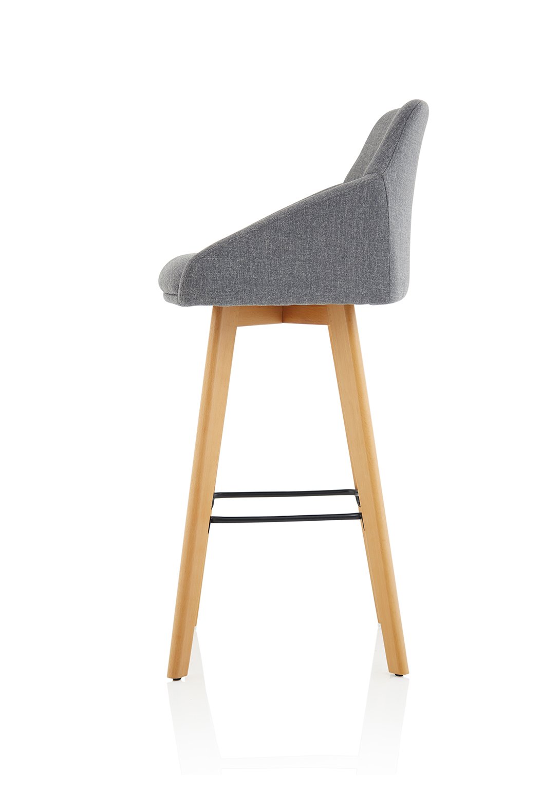 Carmen Grey Fabric Wooden Leg High Stool Chair - ChairwayUKVisitorBR000225Image ForCarmen Grey Fabric Wooden Leg High Stool Chair