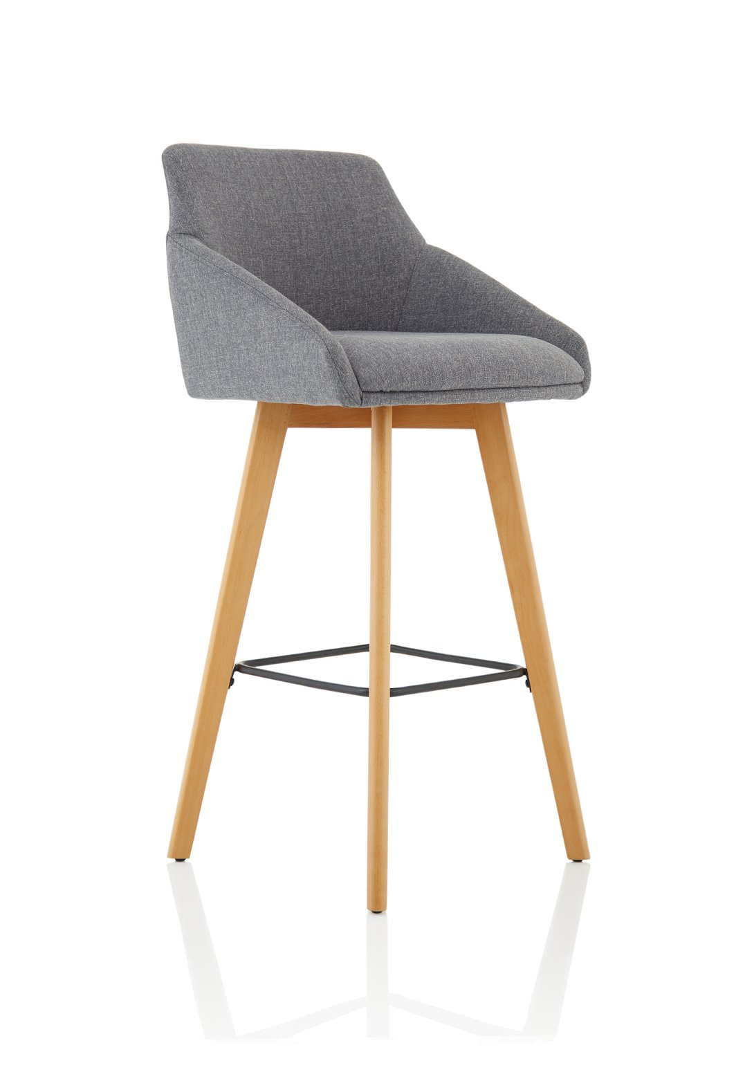 Carmen Grey Fabric Wooden Leg High Stool Chair - ChairwayUKVisitorBR000225Image ForCarmen Grey Fabric Wooden Leg High Stool Chair