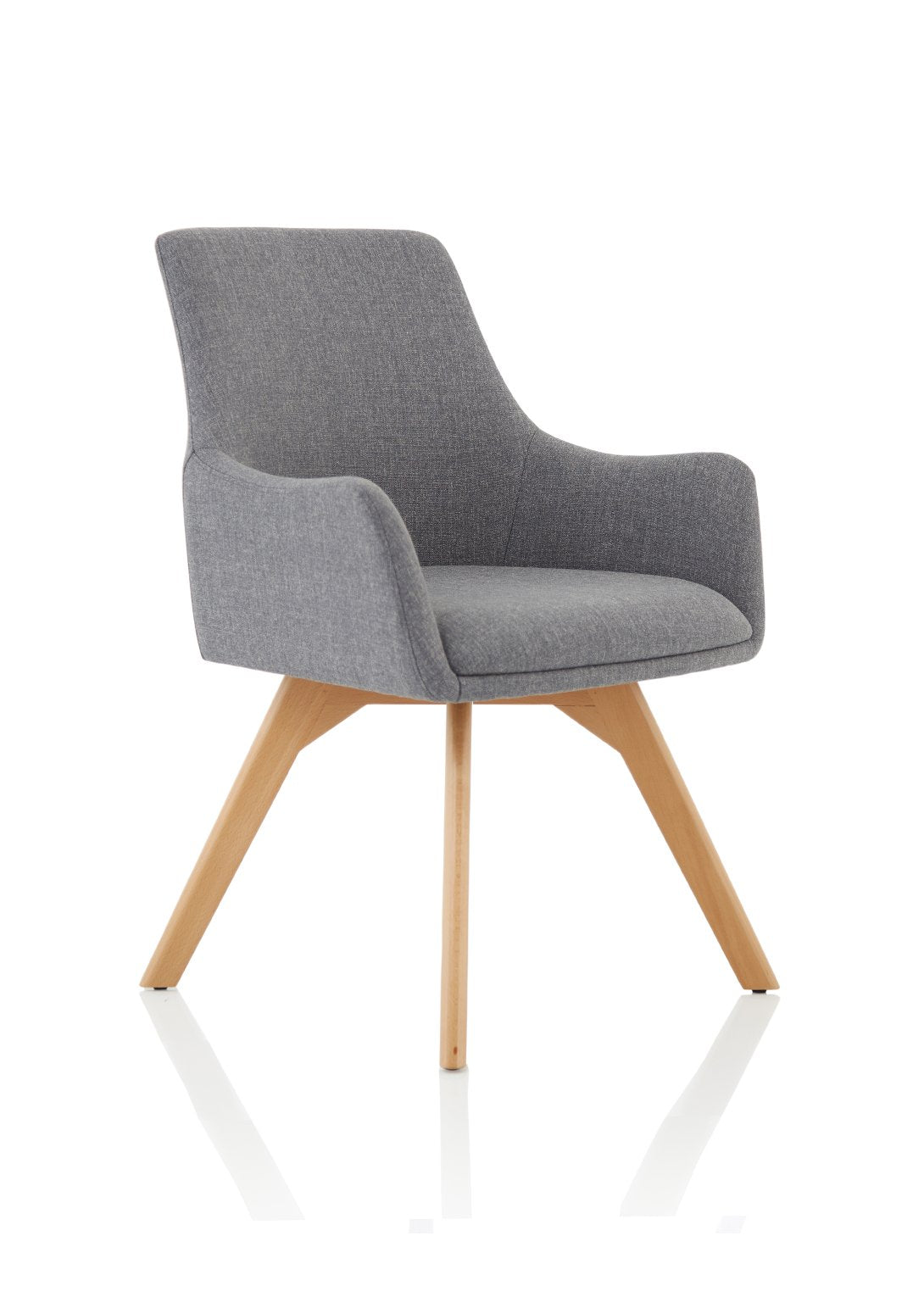 Carmen Grey Fabric Wooden Leg Visitor Chair - ChairwayUKHome Office ChairBR000224Image ForCarmen Grey Fabric Wooden Leg Visitor Chair