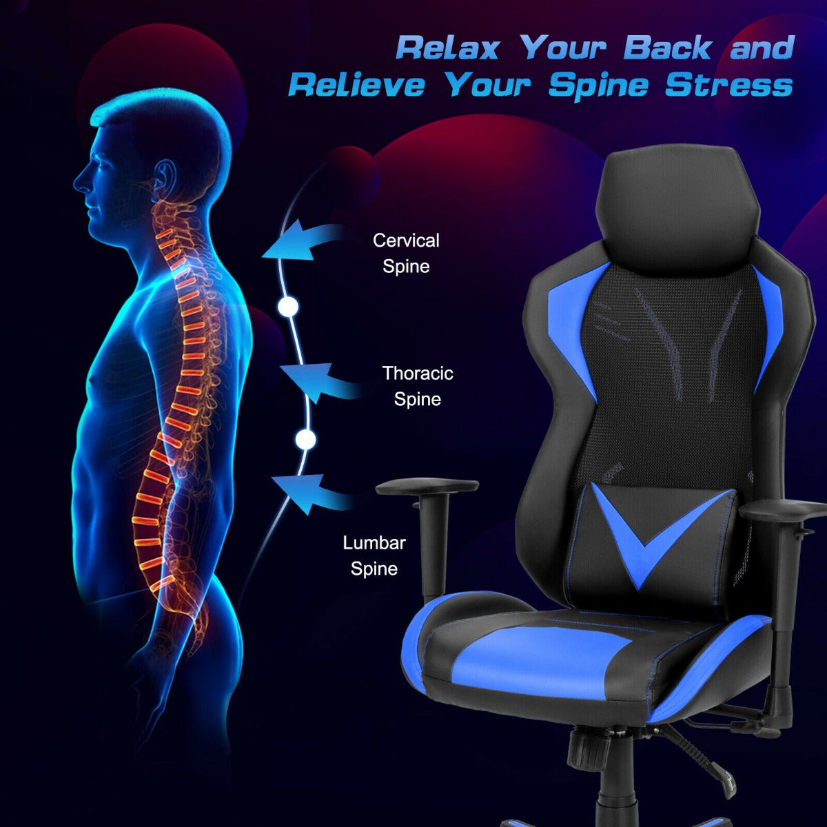Ergonomic Gaming Chair with Tilting Function - ChairwayUK
