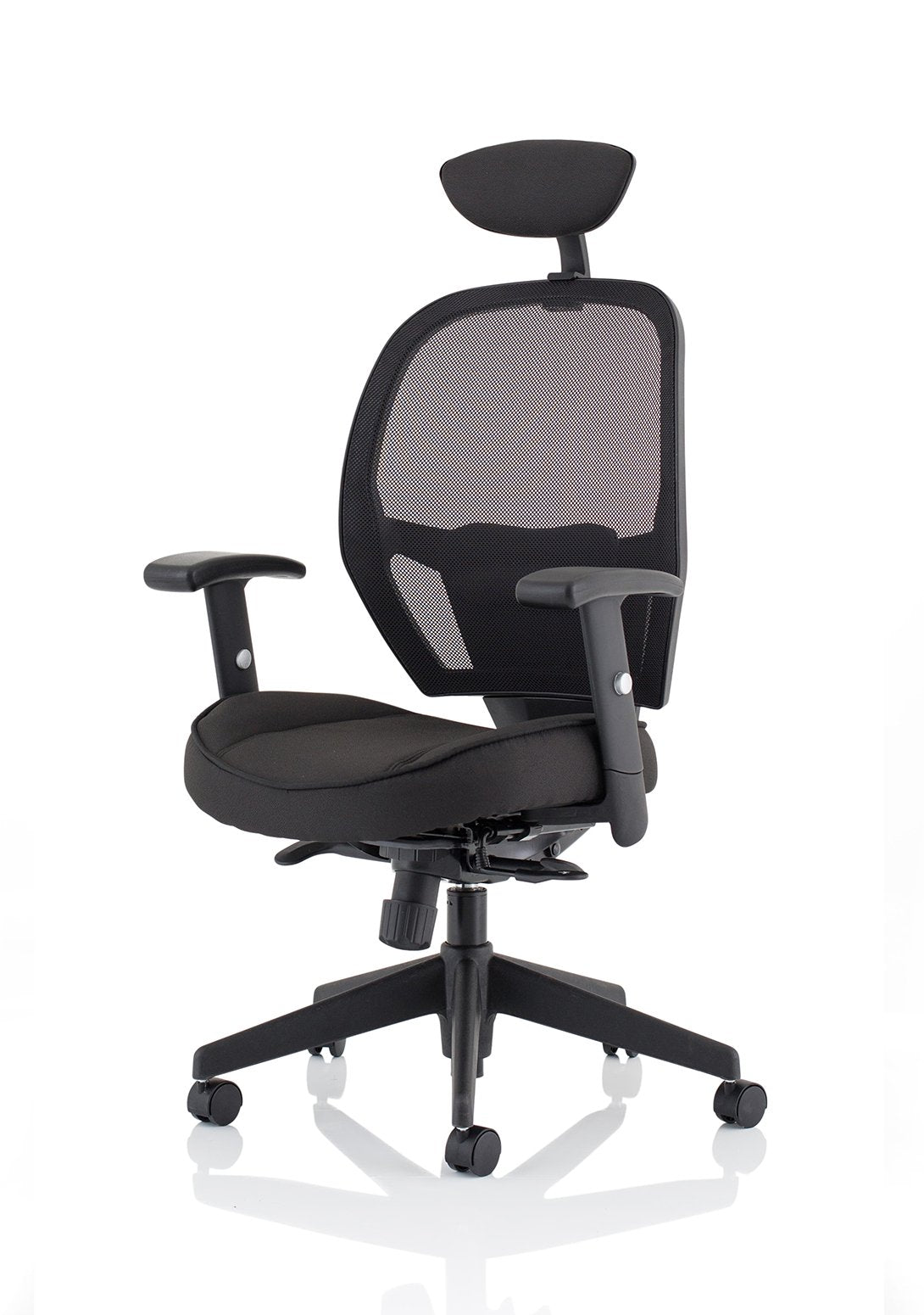 Denver High Mesh Back Black Task Operator Office Chair with Arms - ChairwayUKHome Office ChairOP000234Image ForDenver High Mesh Back Black Task Operator Office Chair with Arms