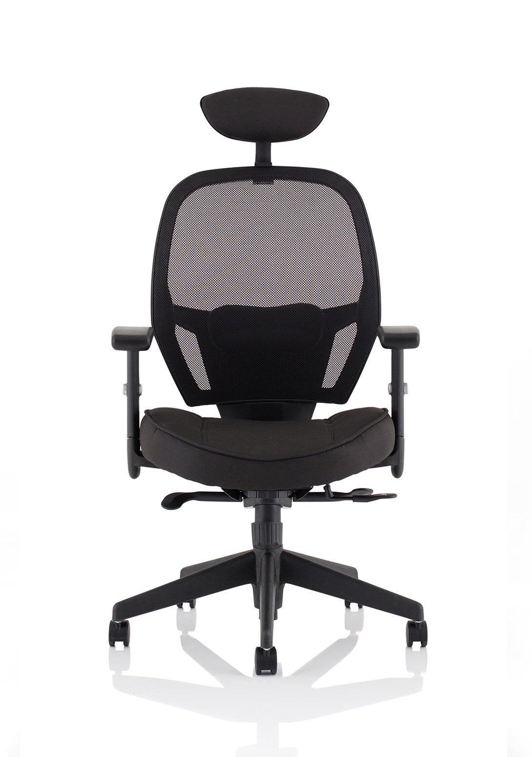 Denver High Mesh Back Black Task Operator Office Chair with Arms - ChairwayUKHome Office ChairOP000234Image ForDenver High Mesh Back Black Task Operator Office Chair with Arms