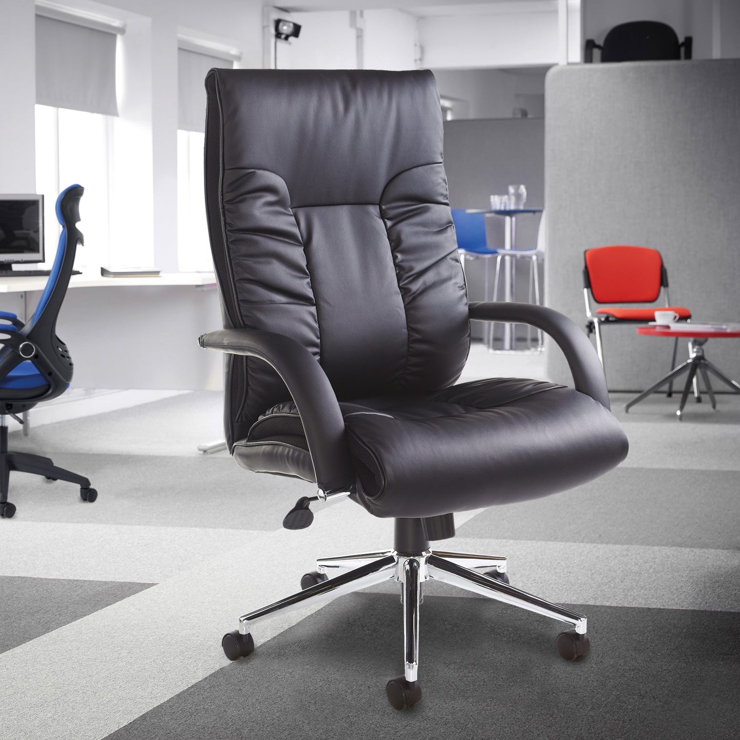 Derby high back executive chair - Black Faux Leather - ChairwayUKExecutiveDER300T1 - BLKExecutive Derby from Chairway