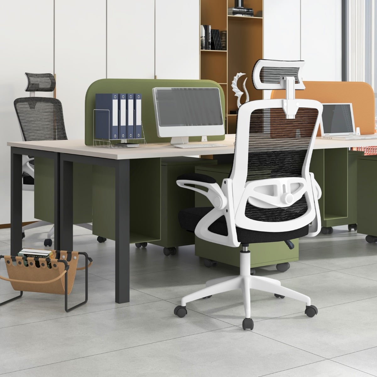 Ergonomic Office Chair with Adjustable Lumbar Support for Home Office-Black - ChairwayUK