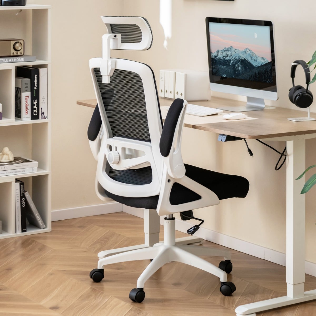 Ergonomic Office Chair with Adjustable Lumbar Support for Home Office-Black - ChairwayUK