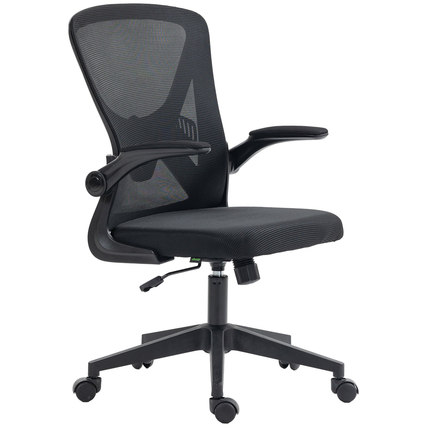 Image for Vinsetto Mesh Office Chair with Flip-up Armrests, Ergonomic Computer Desk Chair with Lumbar Support and Swivel Wheels, Black