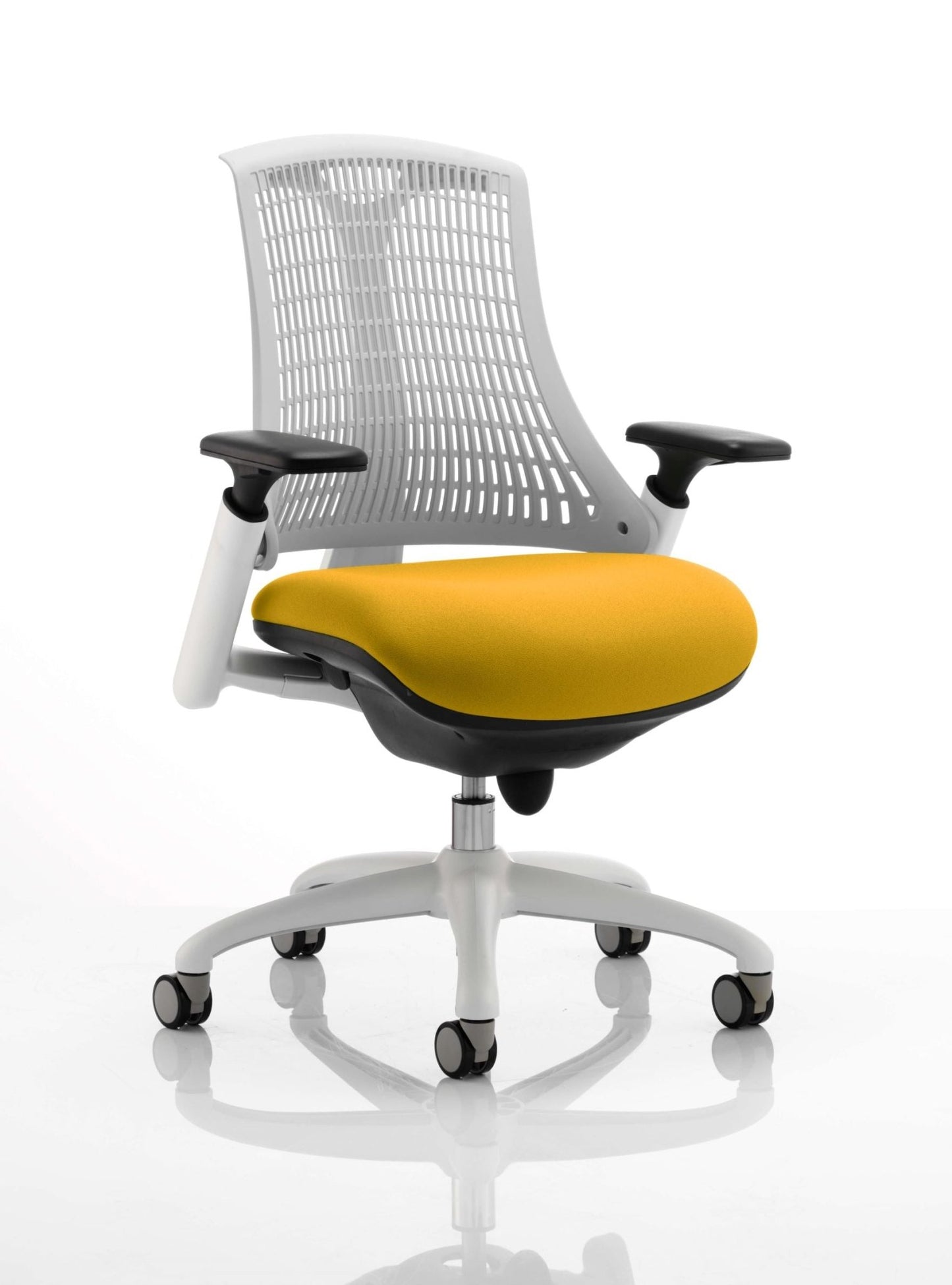 Flex Medium Back White Frame Task Operator Office Chair with Arms - ChairwayUKOperator ChairKCUP0733Image For Eclipse Plus II Medium Back Task Operator Office Chair