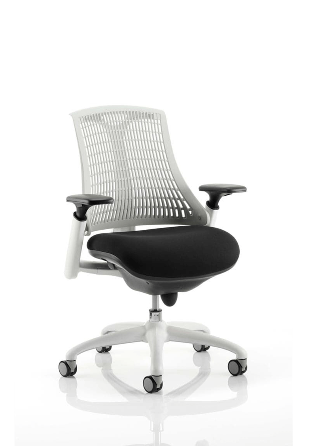 Flex Medium Back White Frame Task Operator Office Chair with Arms - ChairwayUKOperator ChairKC0056Floor Chair with Back Support Uk