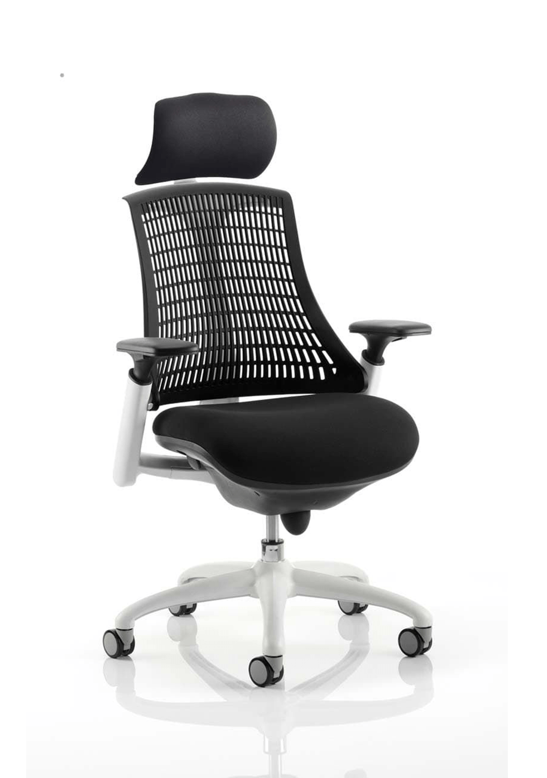 Flex Medium Back White Frame Task Operator Office Chair with Arms - ChairwayUKOperator ChairKC0087Image For Eclipse Plus II Medium Back Task Operator Office Chair