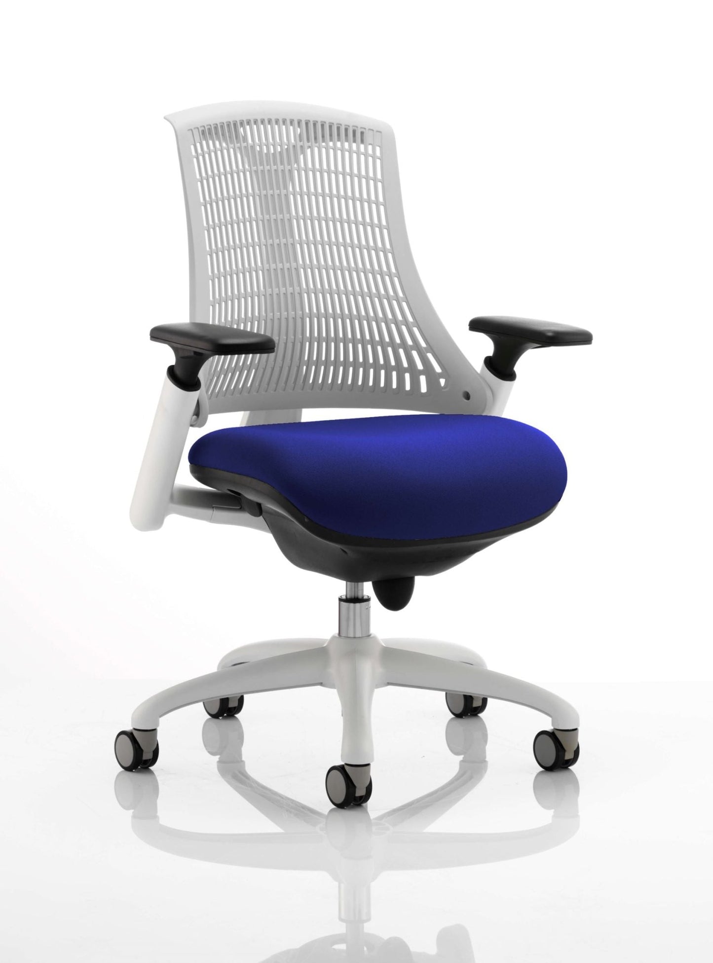 Flex Medium Back White Frame Task Operator Office Chair with Arms - ChairwayUKOperator ChairKCUP0731Image For Eclipse Plus II Medium Back Task Operator Office Chair