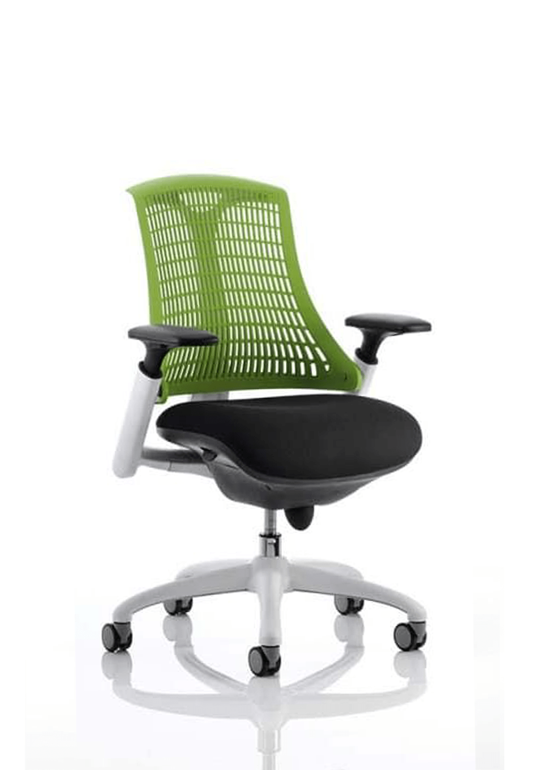 Flex Medium Back White Frame Task Operator Office Chair with Arms - ChairwayUKOperator ChairKC0058Floor Chair with Back Support Uk
