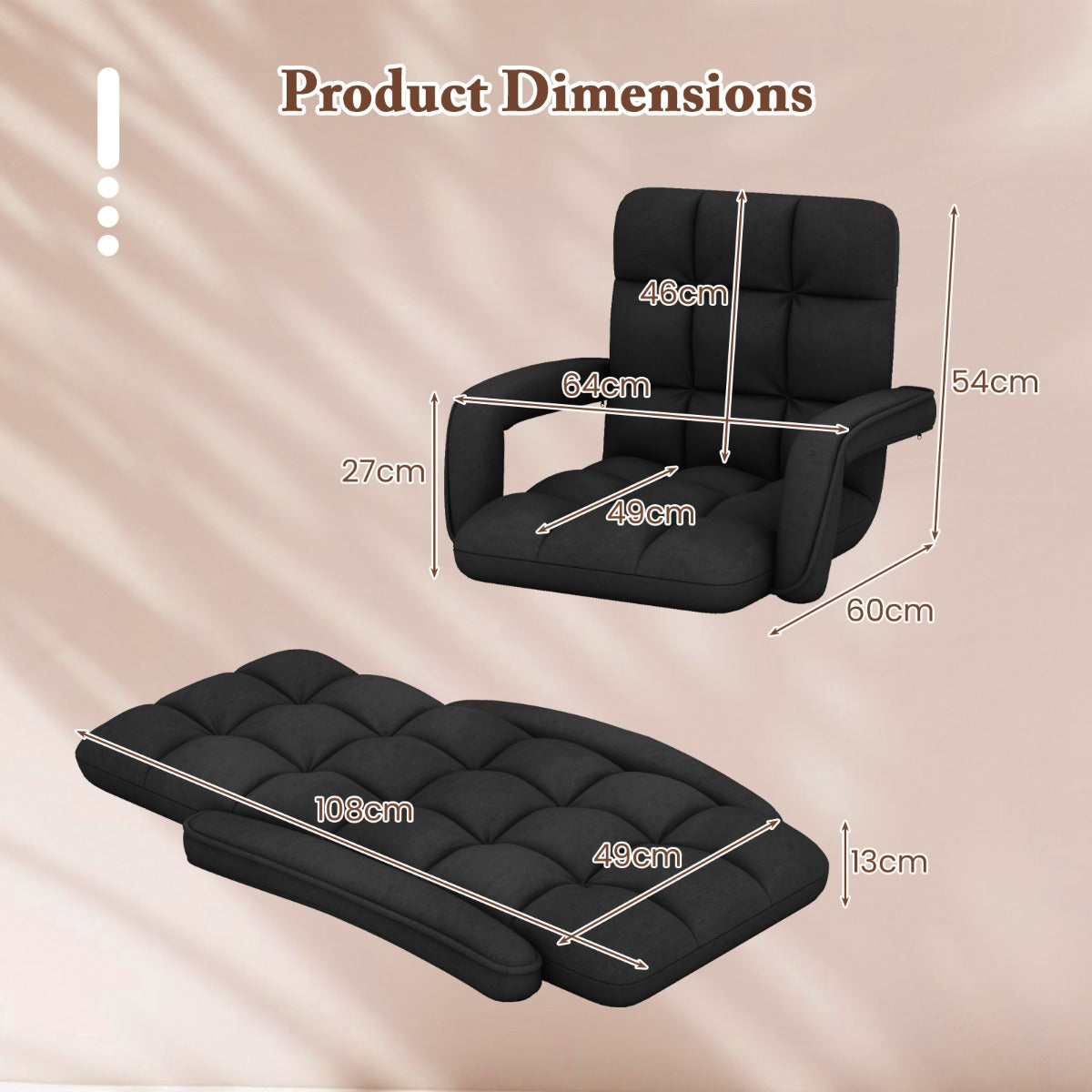 Floor Gaming Chair for Adults with Back Support and Adjustable 6-Position