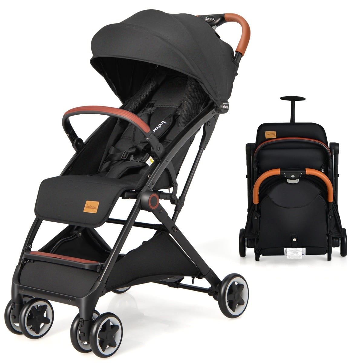 easily foldable folding_pushchair_with_adjustable_backrest_and_footrest_balck