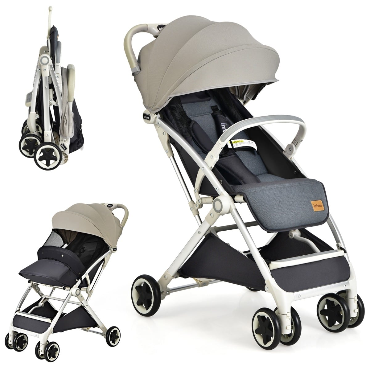 folding_pushchair_with_adjustable_backrest_and_footrest_ight great, Fold or use in different settings, secure
