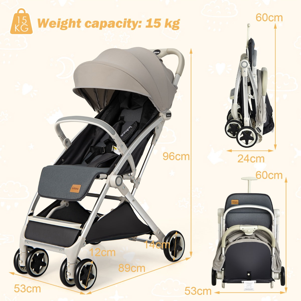 folding_pushchair_with_adjustable_backrest_and_footrest_light greay dimensions