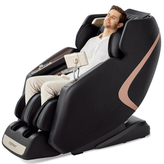 Image for Full Body 3D Massage Recliner Chair with Double SL Track and 12 Auto Mode-Black