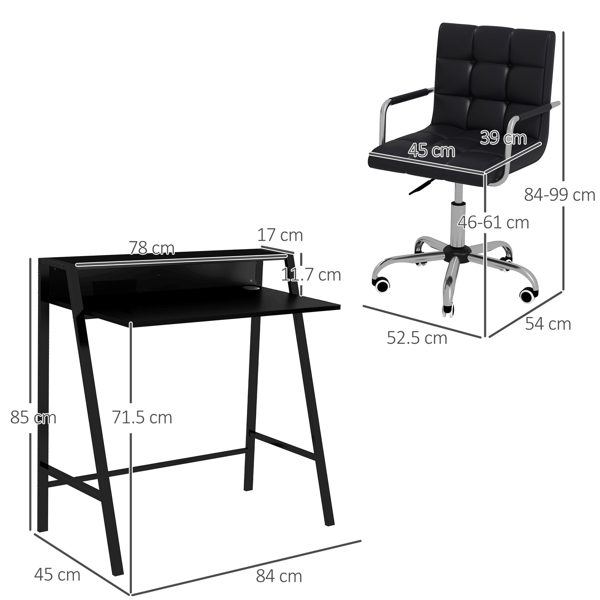 Office Chair and Computer Desk Set