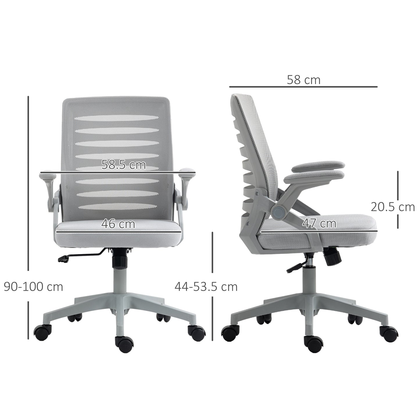 Image for Vinsetto Mesh Office Chair, Swivel Task Computer Chair for Home with Lumbar Support