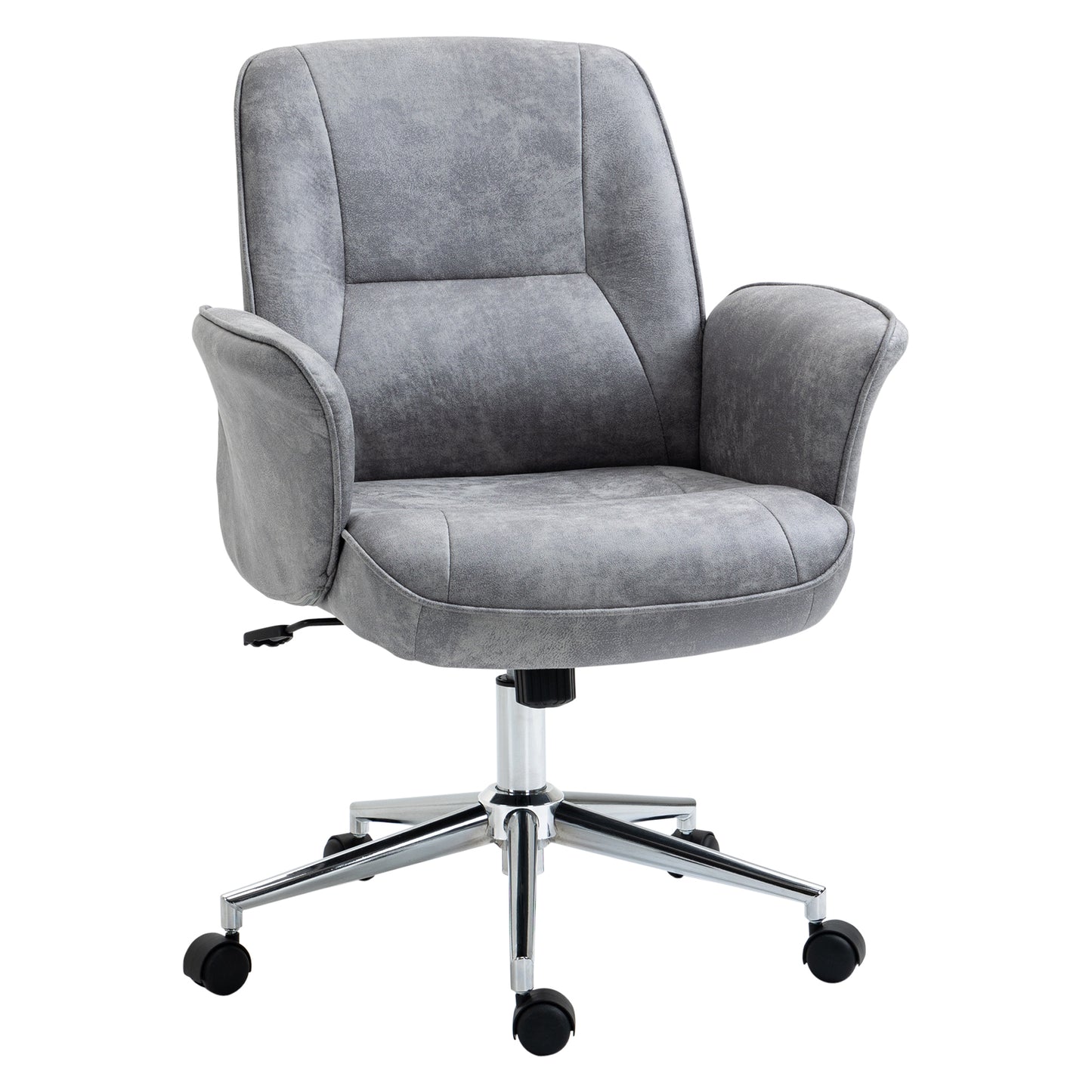 Image for Vinsetto Swivel Ergonomic Office Chair Mid Back Desk Chair for Home Study Bedroom, Light Grey