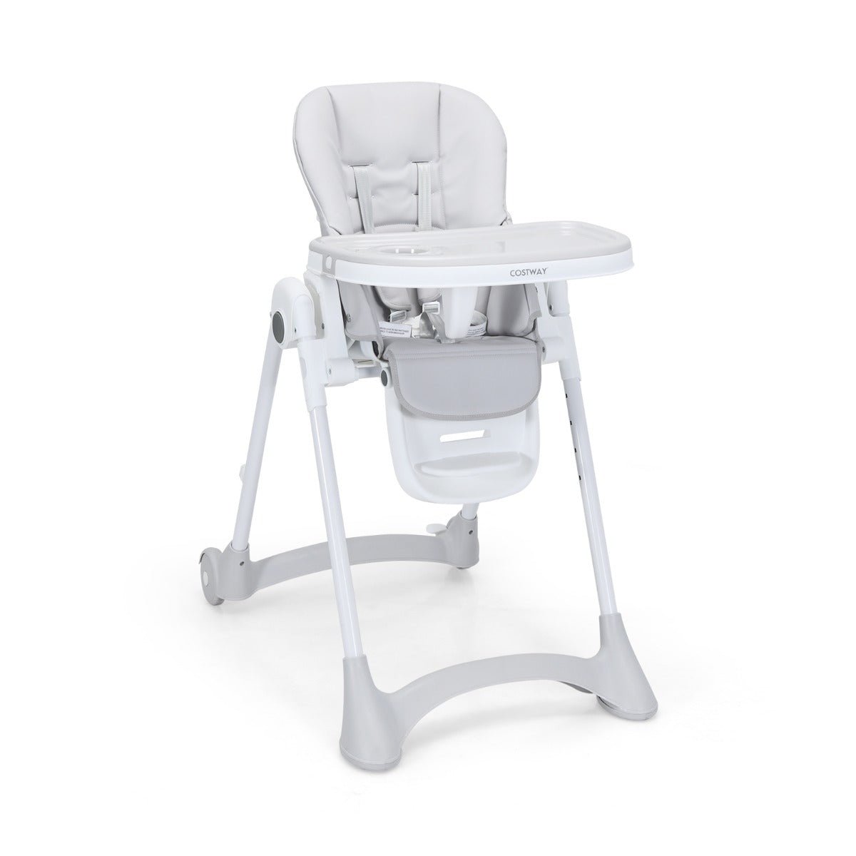 Height Adjustable Folding Highchair for Baby Toddler - Grey - ChairwayUKBaby ChairAD10006GRHeight Adjustable Folding Highchair for Baby Toddler - Grey