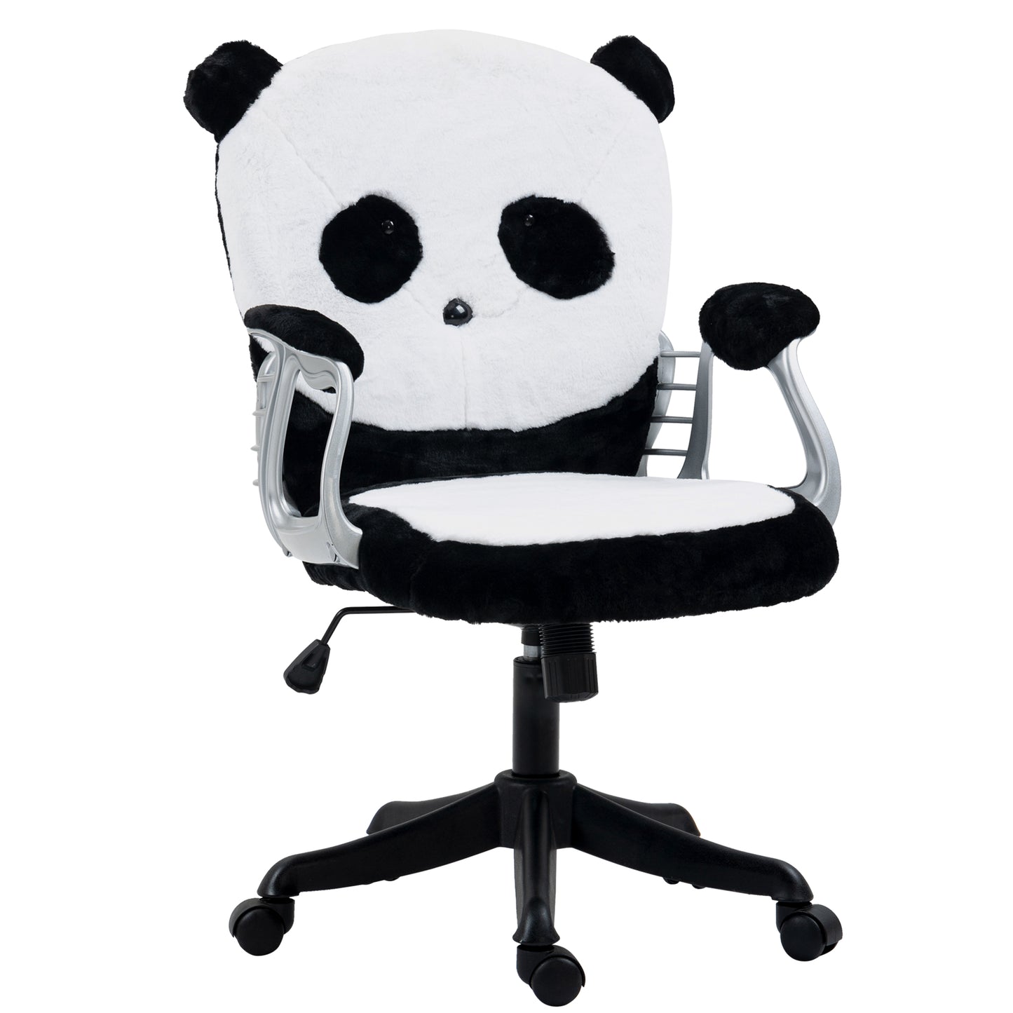 Image for Vinsetto Cute Office Chair, Fluffy Panda Desk Chair with Padded Armrests, Tilt Function, Adjustable Height, Black and White