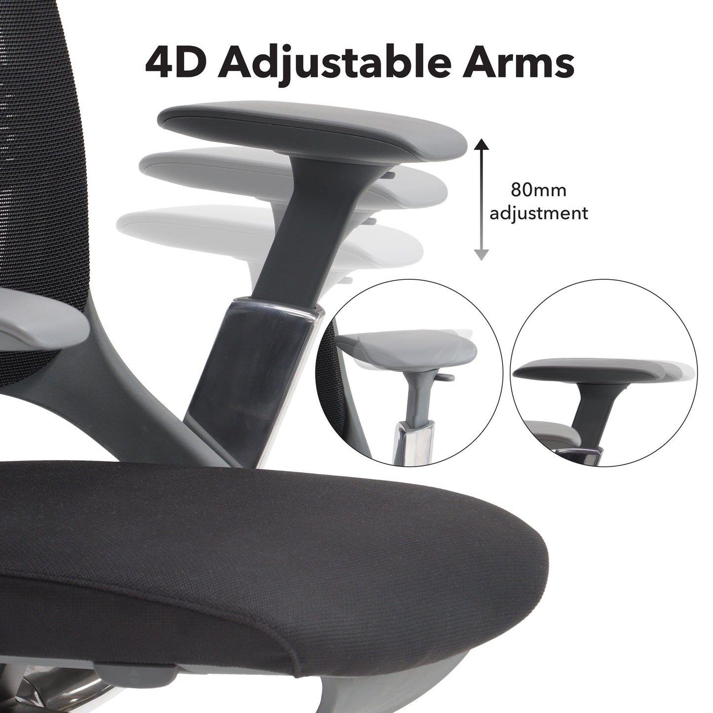 Holden mesh back operator chair with black fabric seat and headrest - ChairwayUKOperator ChairHOL300T1 - KHolden mesh back operator chair with black fabric seat and headrest