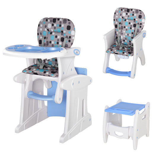 HOMCOM 3 - in - 1 Baby Chair: Convertible Booster High Chair, Sturdy HDPE Construction, Easy - Clean Design, Space - Saving, Blue Hue | Aosom UK - ChairwayUKBaby Chair420 - 008buHOMCOM 3 - in - 1 Baby Chair: Convertible Booster High Chair, Sturdy HDPE Construction, Easy - Clean Design, Space - Saving, Blue Hue | Aosom UK