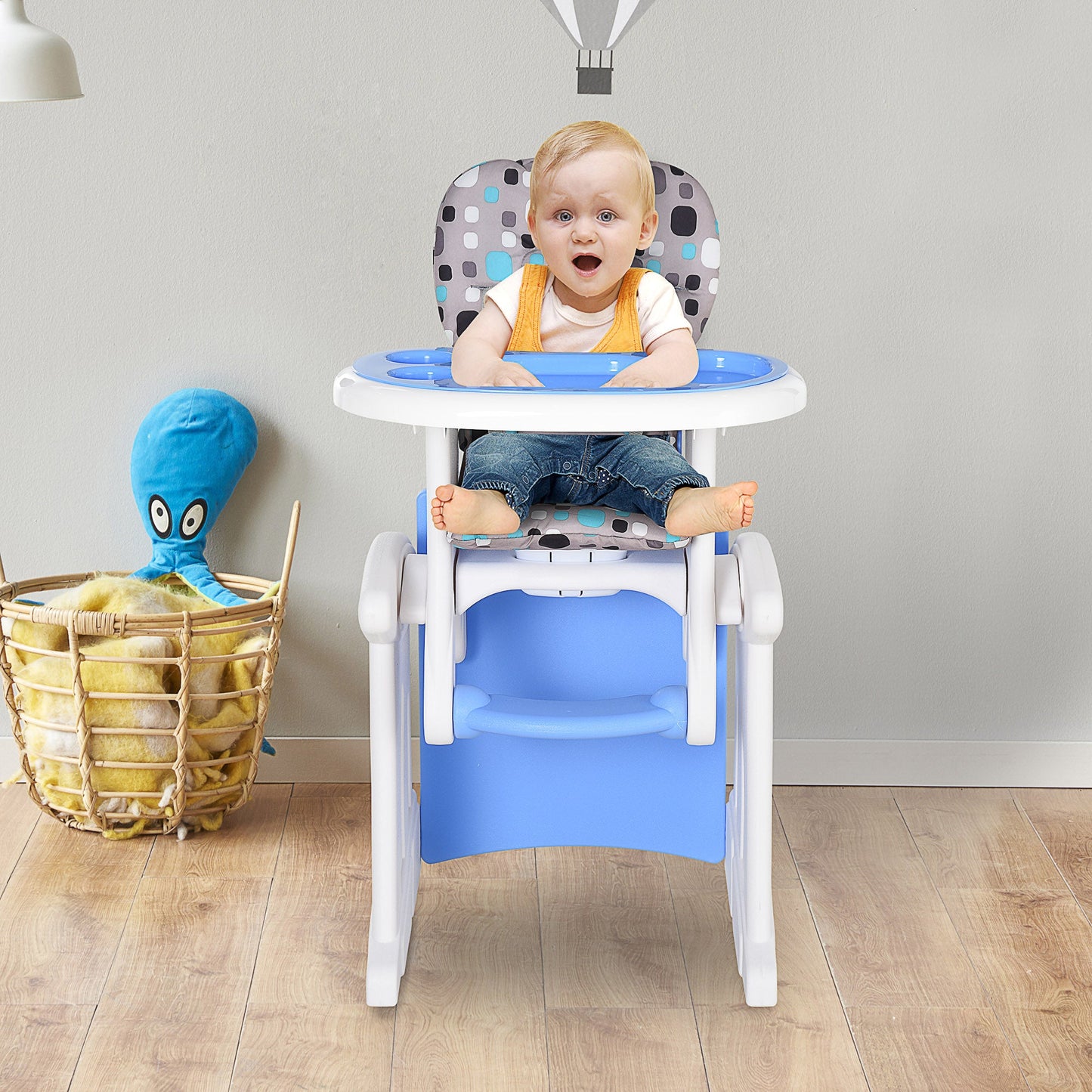 HOMCOM 3 - in - 1 Baby Chair: Convertible Booster High Chair, Sturdy HDPE Construction, Easy - Clean Design, Space - Saving, Blue Hue | Aosom UK - ChairwayUKBaby Chair420 - 008buHOMCOM 3 - in - 1 Baby Chair: Convertible Booster High Chair, Sturdy HDPE Construction, Easy - Clean Design, Space - Saving, Blue Hue | Aosom UK