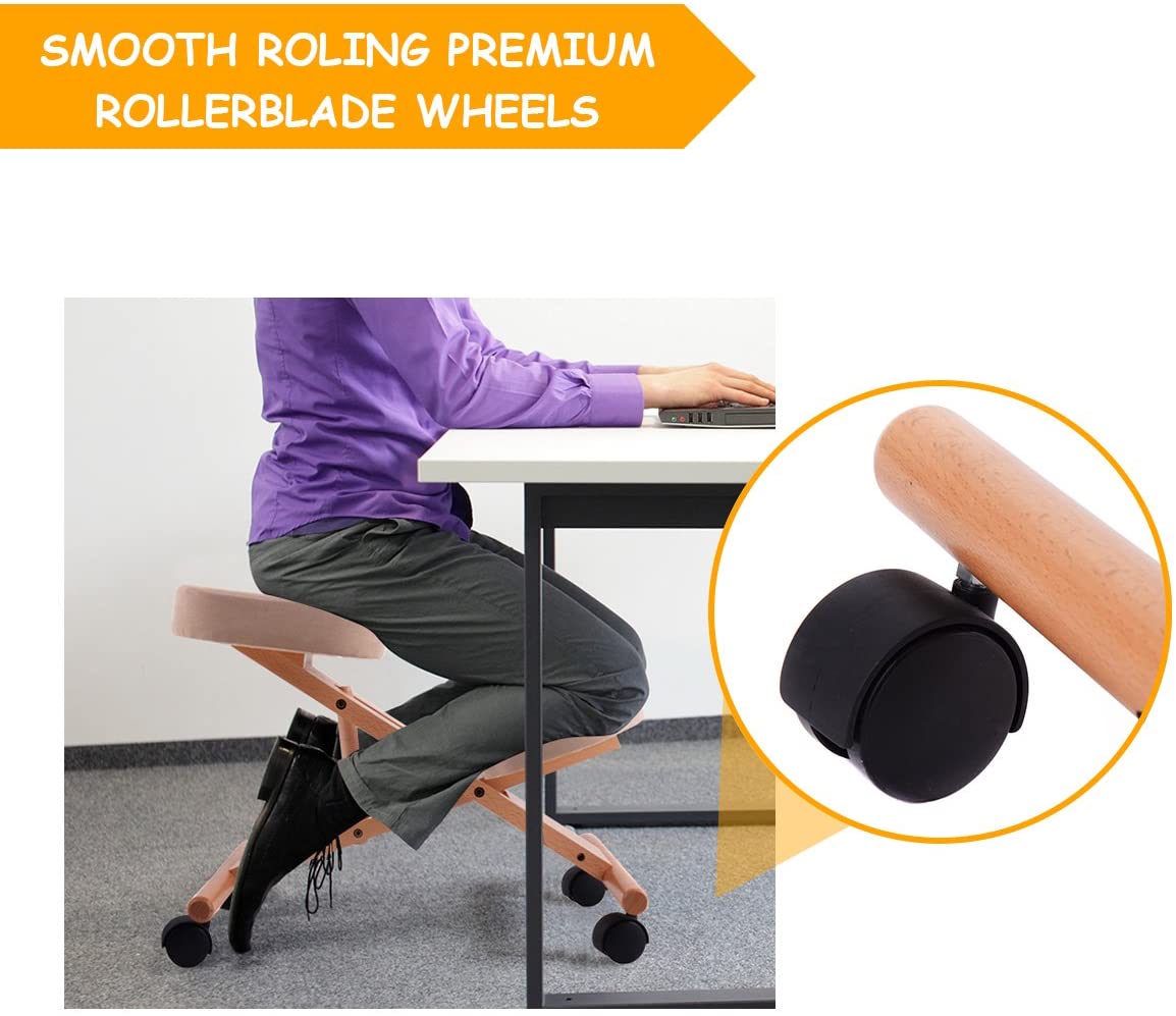 Wooden Orthopaedic Kneeling Stool Ergonomic Posture Frame Seat - ChairwayUK