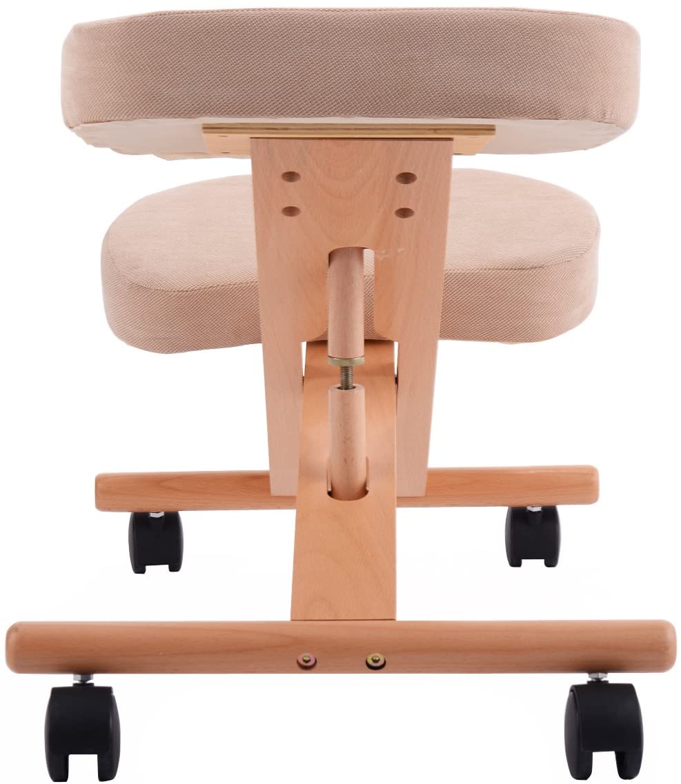Wooden Orthopaedic Kneeling with  4 dual rolling wheel casters for easy, quiet movement. 
