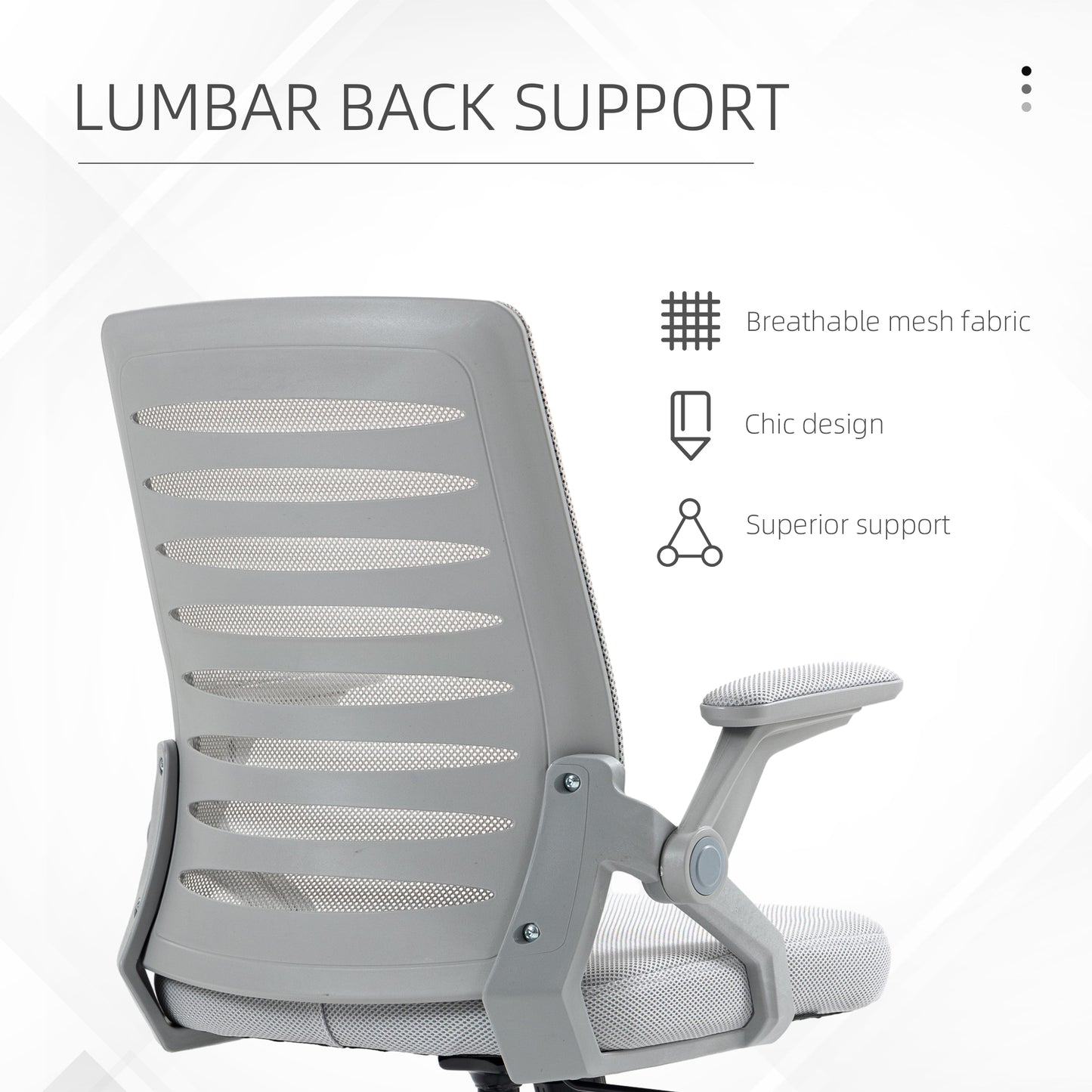 Image for Vinsetto Mesh Office Chair, Swivel Task Computer Chair for Home with Lumbar Support