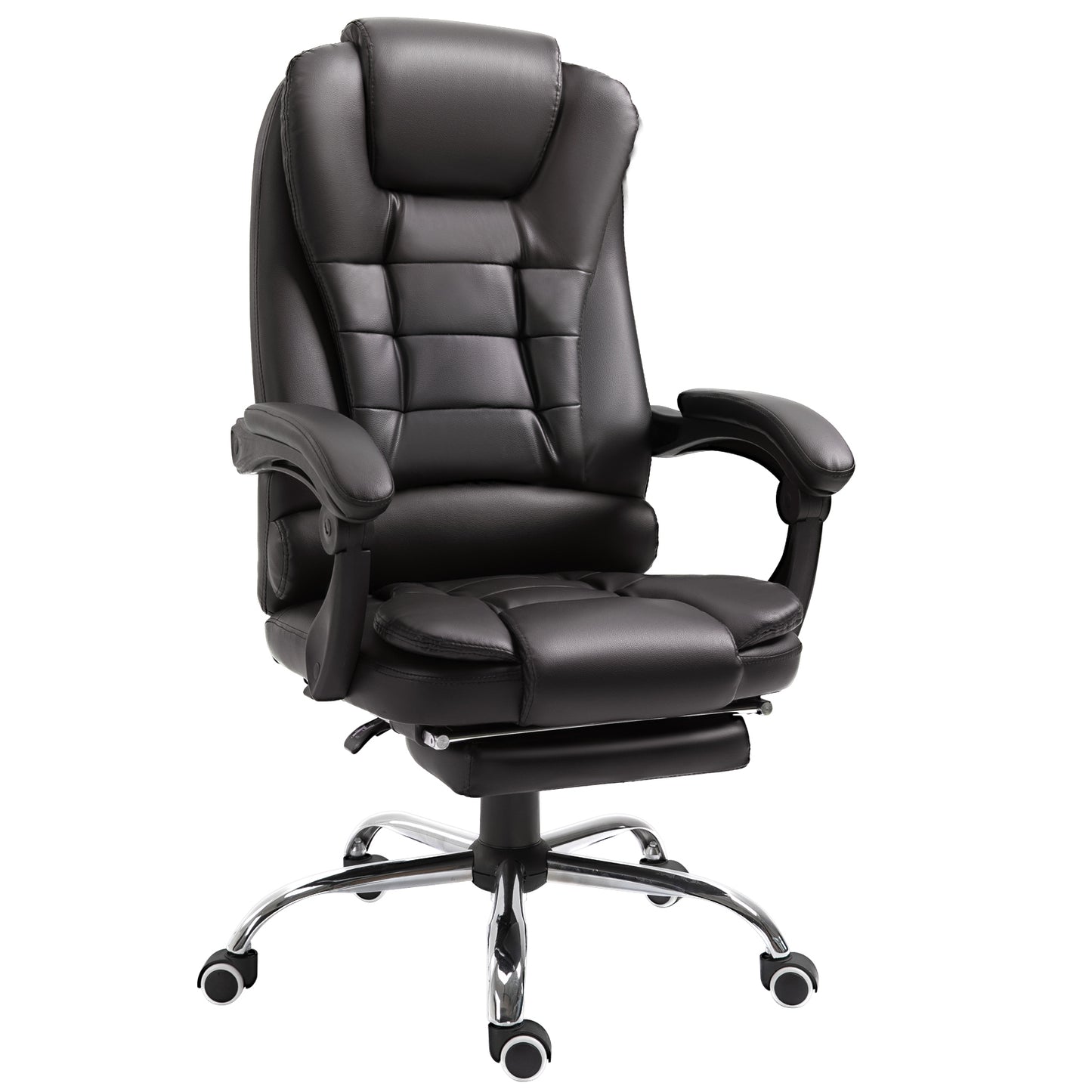 Homcom PU Leather Chair - Swivel Leather Chair | ChairwayUK