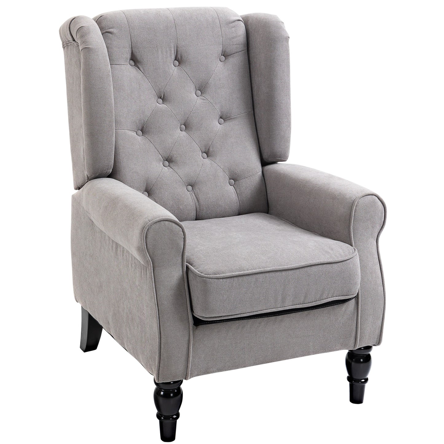 HOMCOM Retro Accent Chair, Wingback Armchair with Wood Frame Button Tufted Design for Living Room Bedroom - ChairwayUK